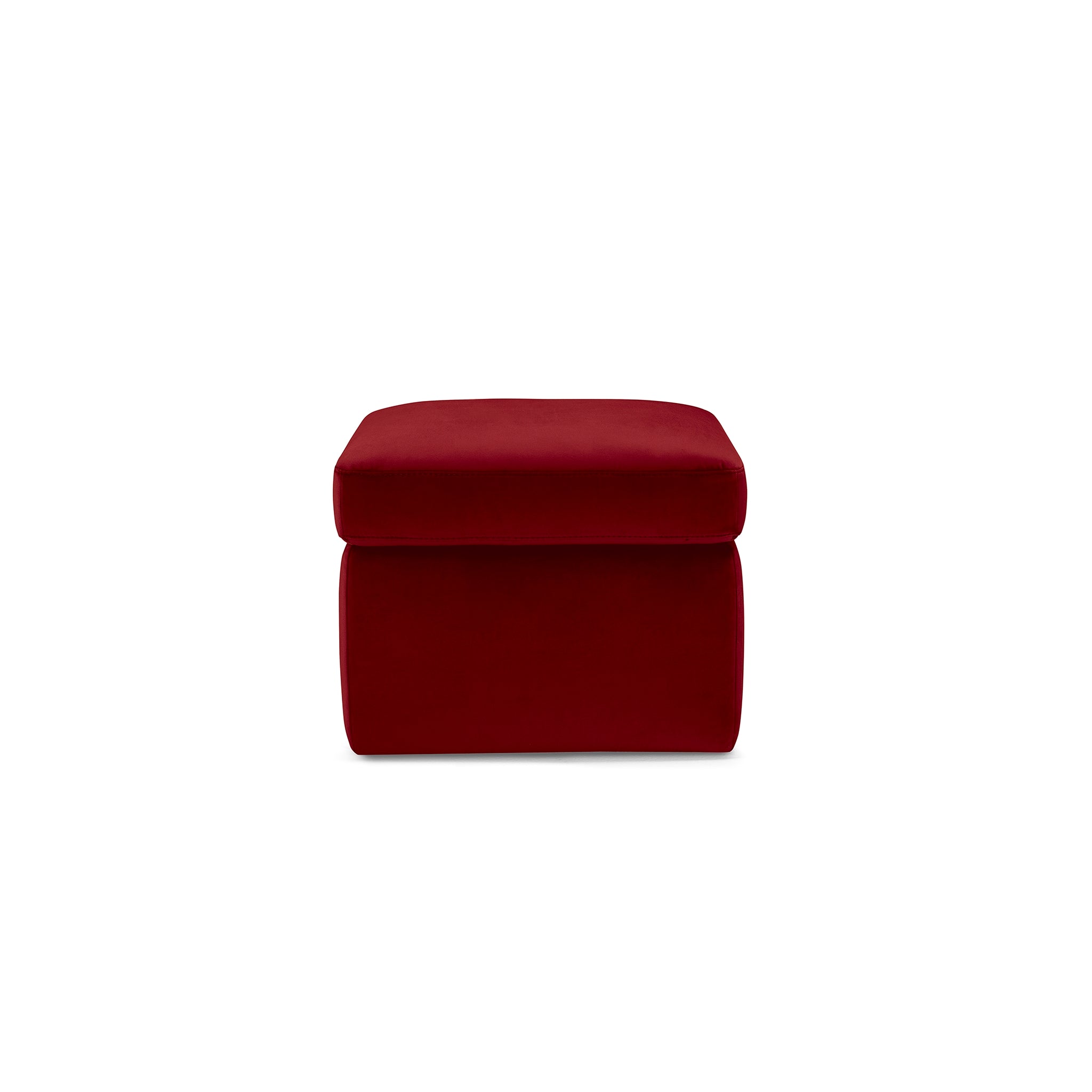 Pouf rangement Made in Italy en velours bordeaux - VULGANO