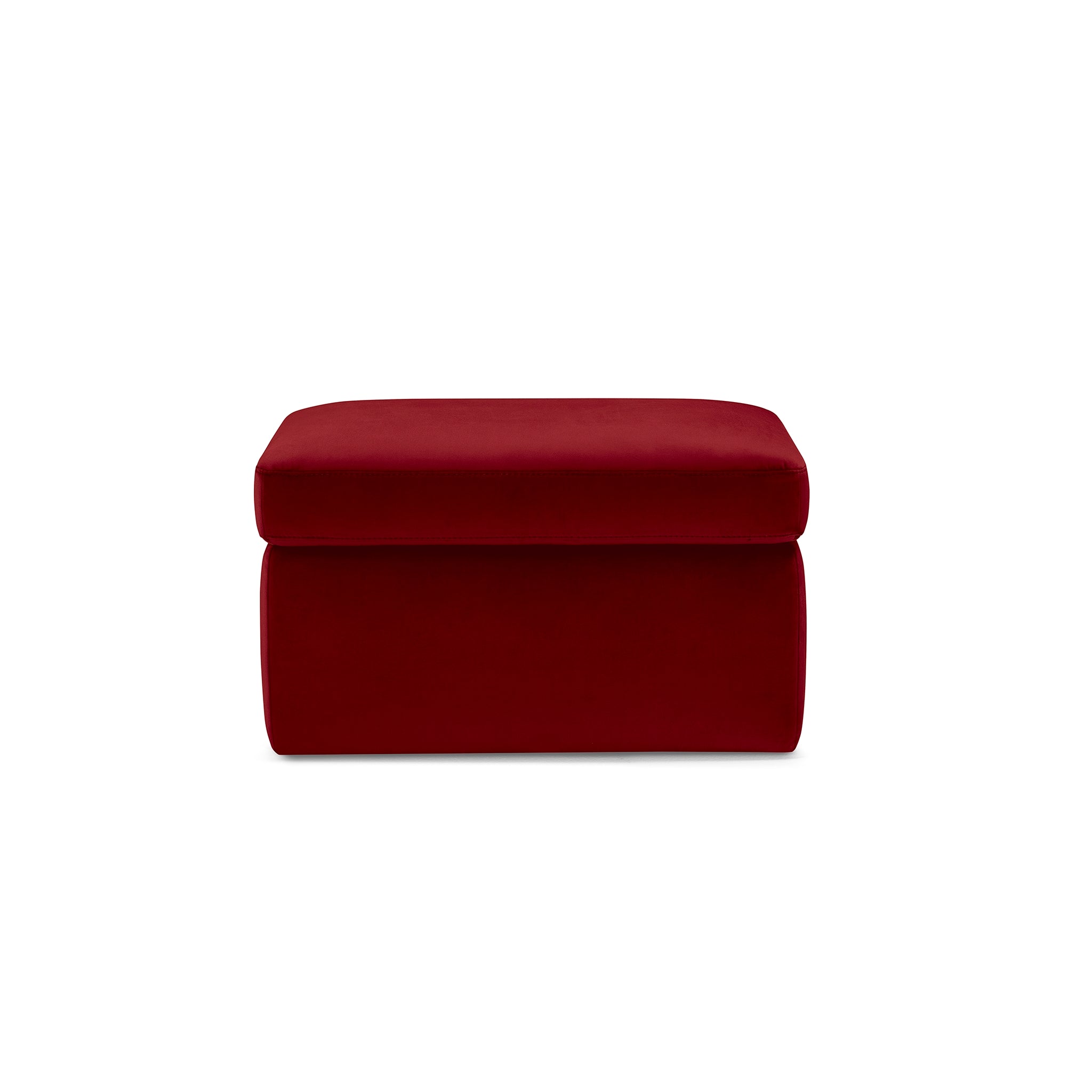Pouf rangement Made in Italy en velours bordeaux - VULGANO
