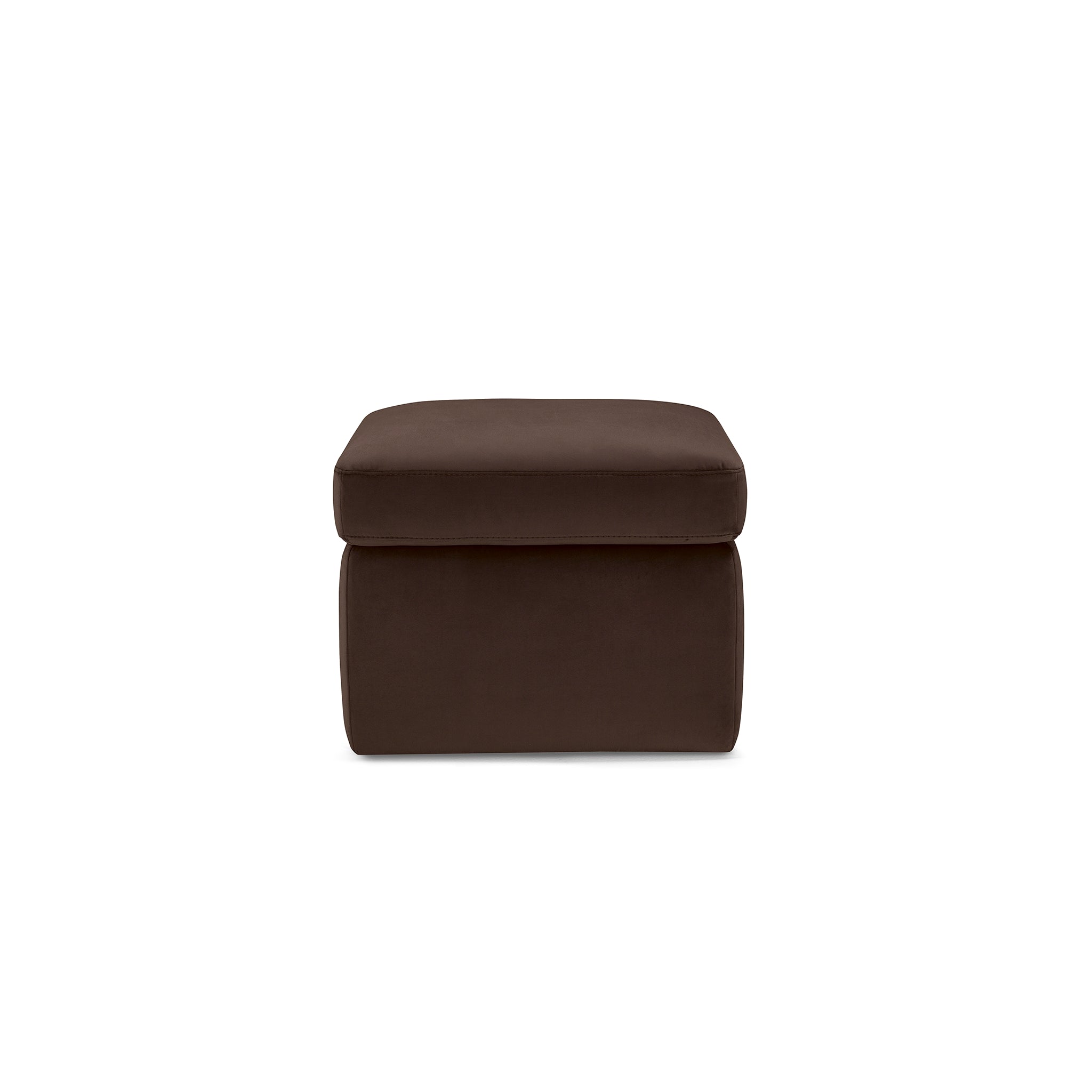 Pouf rangement Made in Italy en velours marron - VULGANO