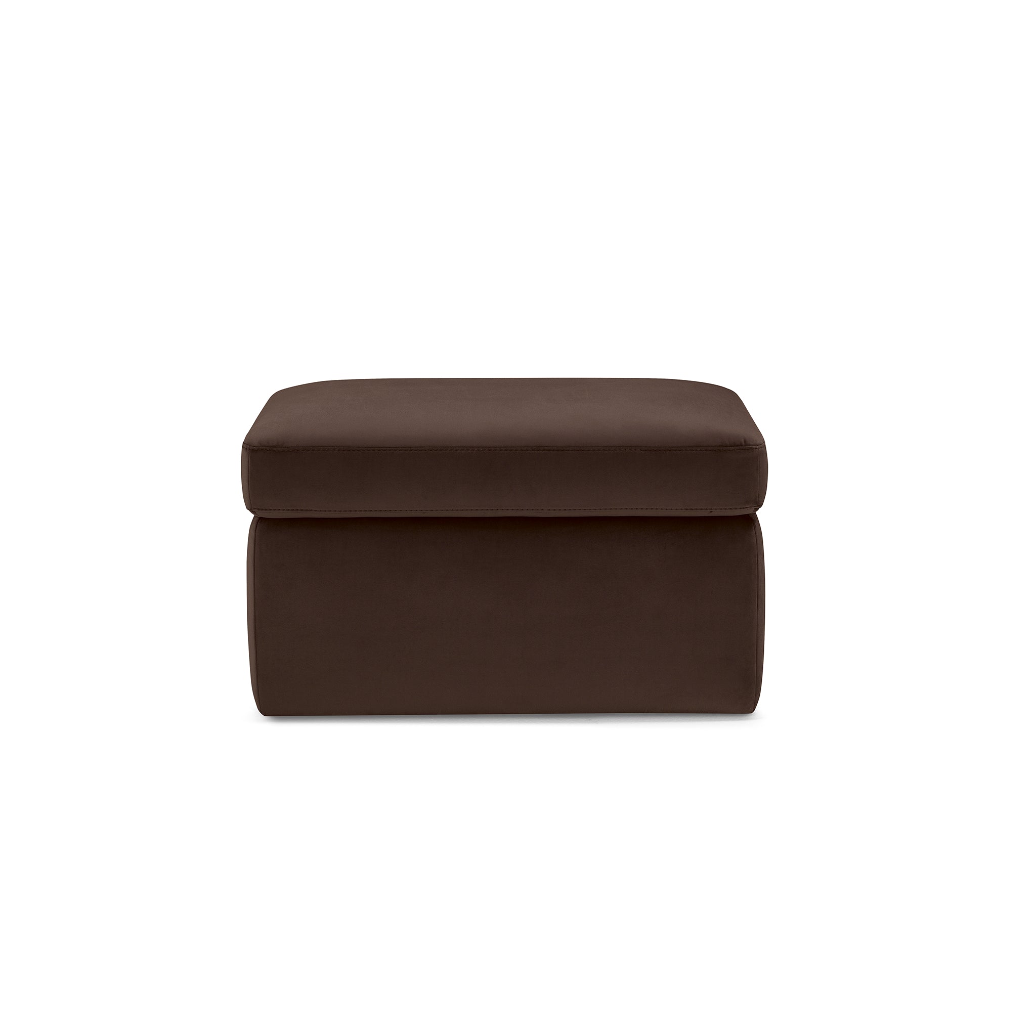 Pouf rangement Made in Italy en velours marron - VULGANO