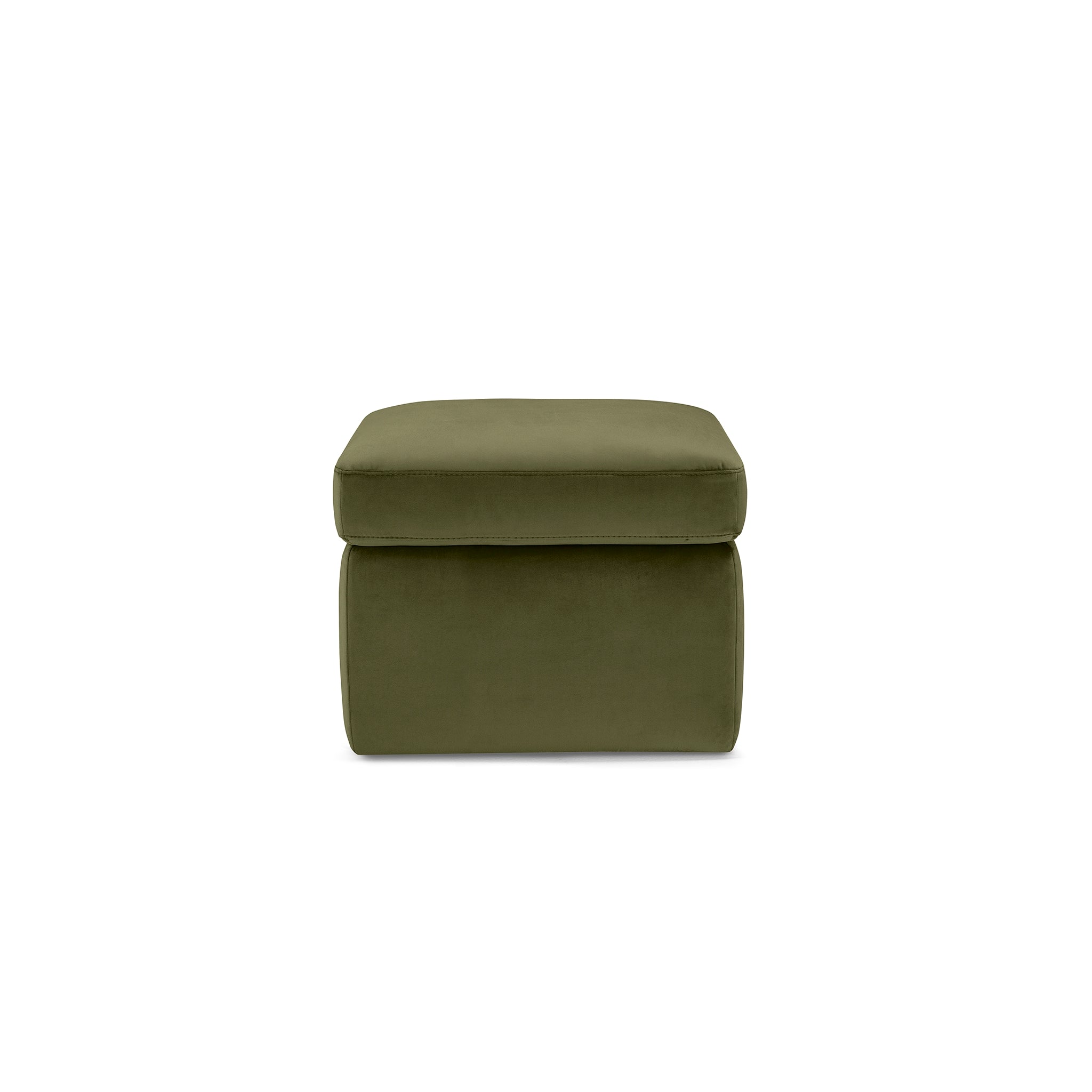 Pouf rangement Made in Italy en velours vert VULGANO