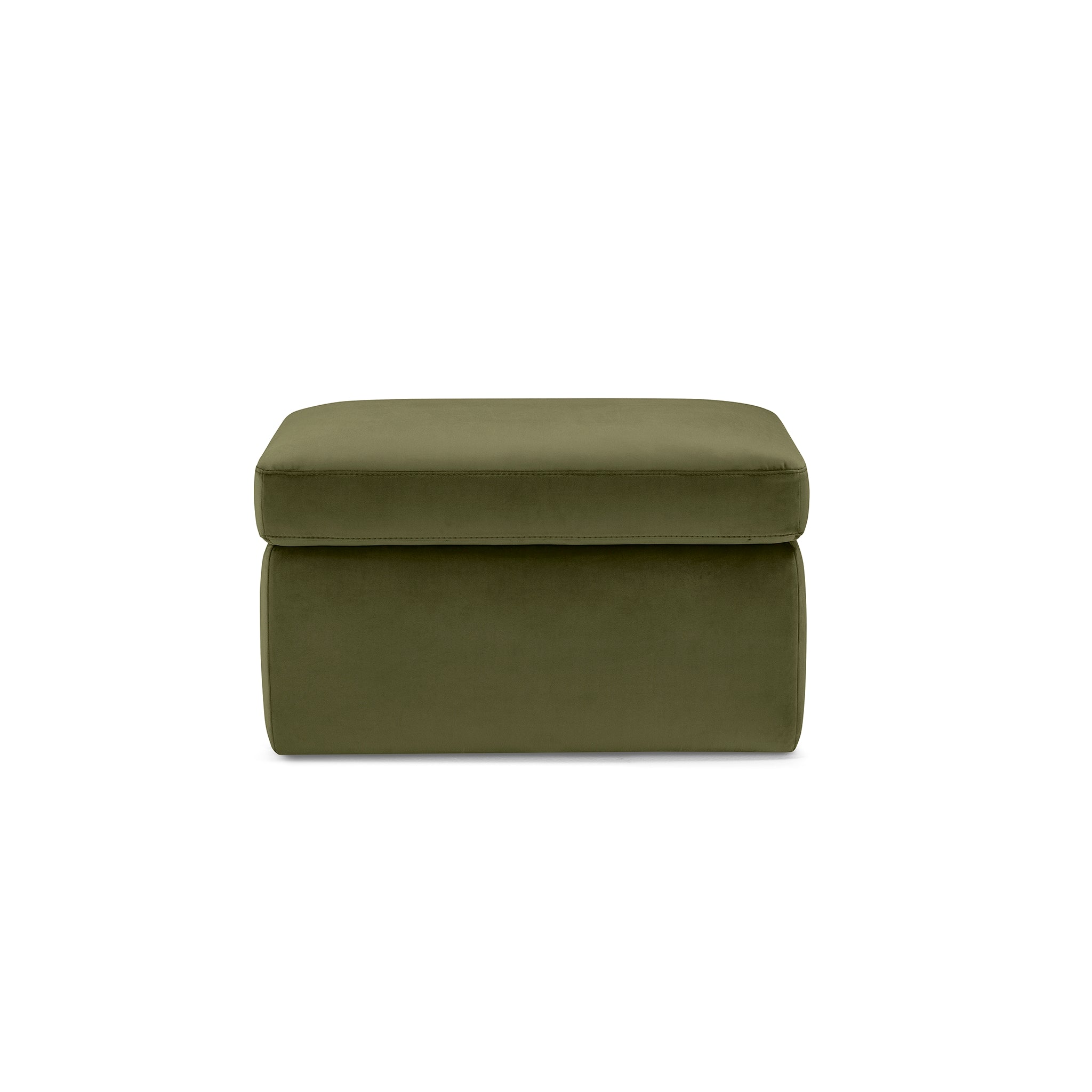 Pouf rangement Made in Italy en velours vert VULGANO