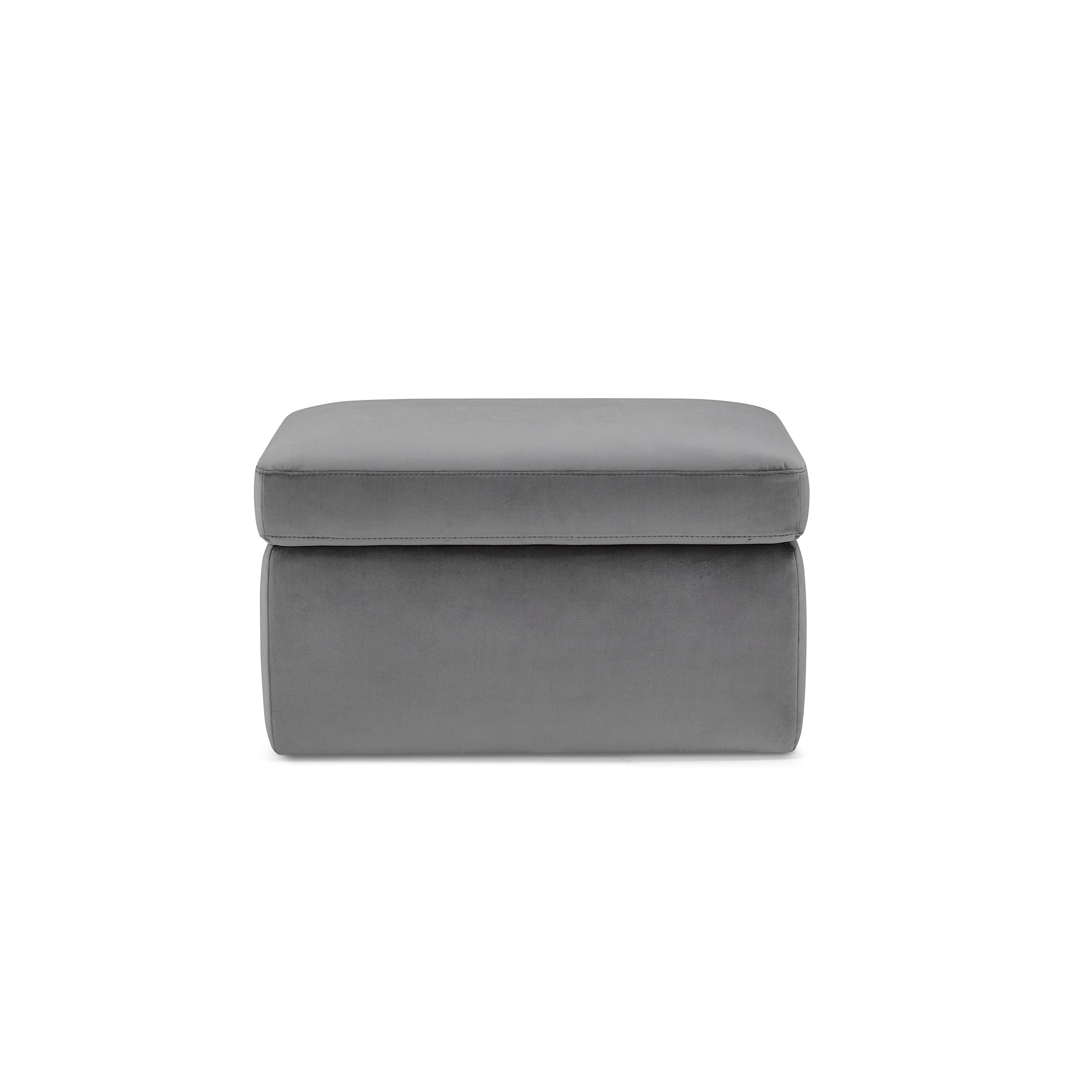 Pouf rangement Made in Italy en velours gris - VULGANO