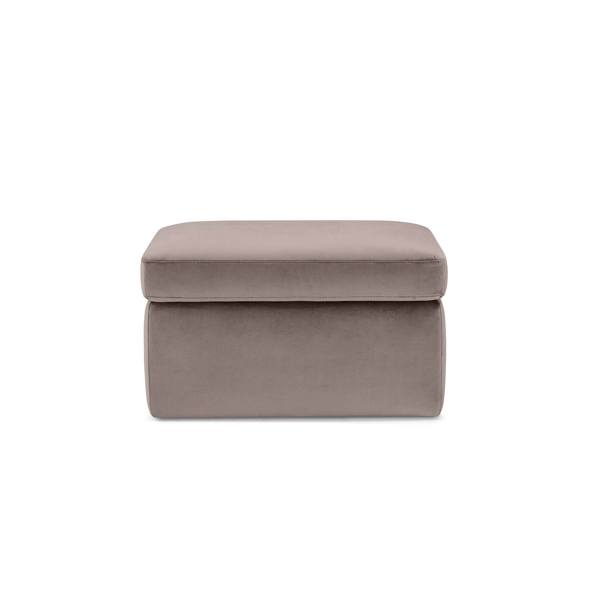 Pouf rangement Made in Italy en velours gris tourterelle - VULGANO