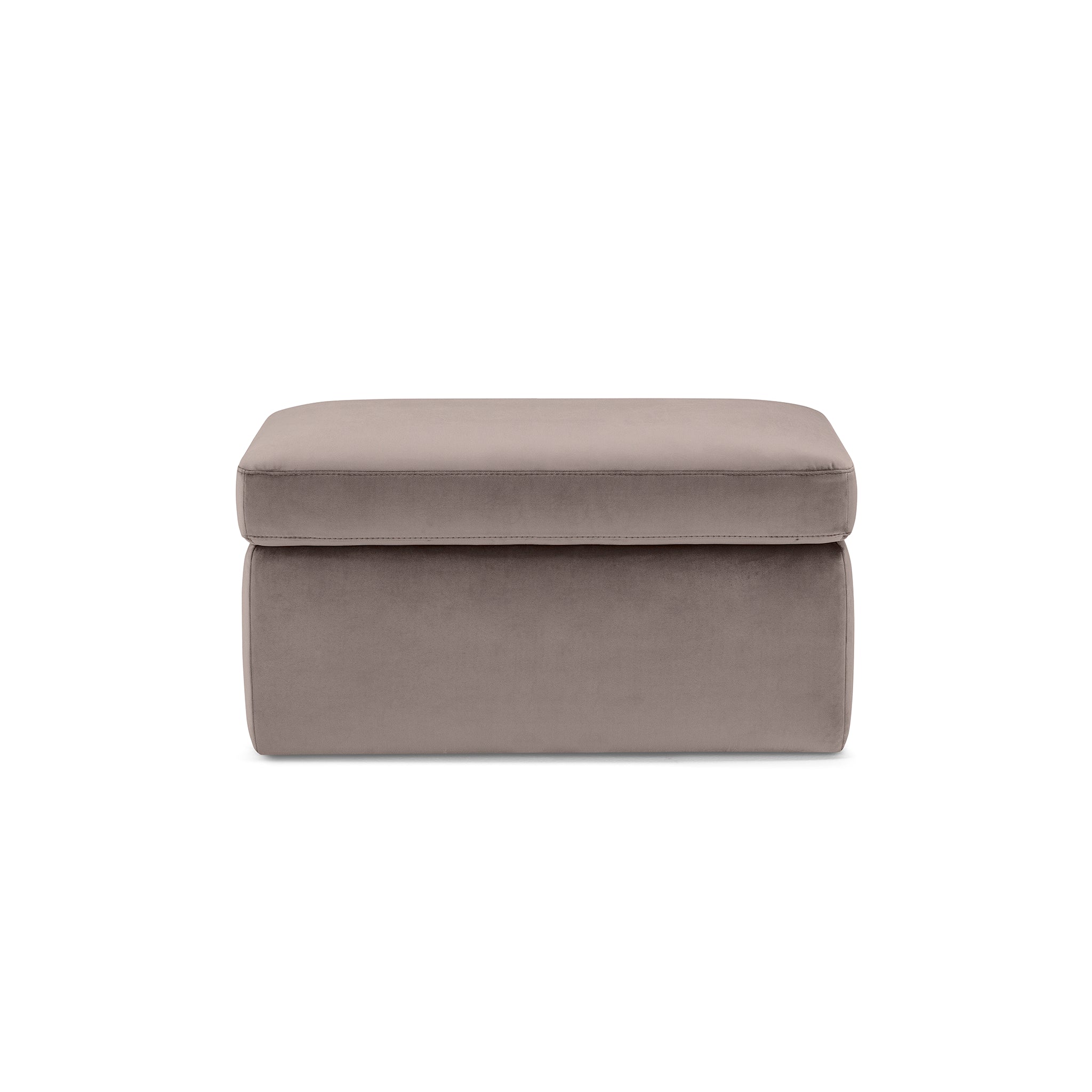 Pouf rangement Made in Italy en velours gris tourterelle - VULGANO