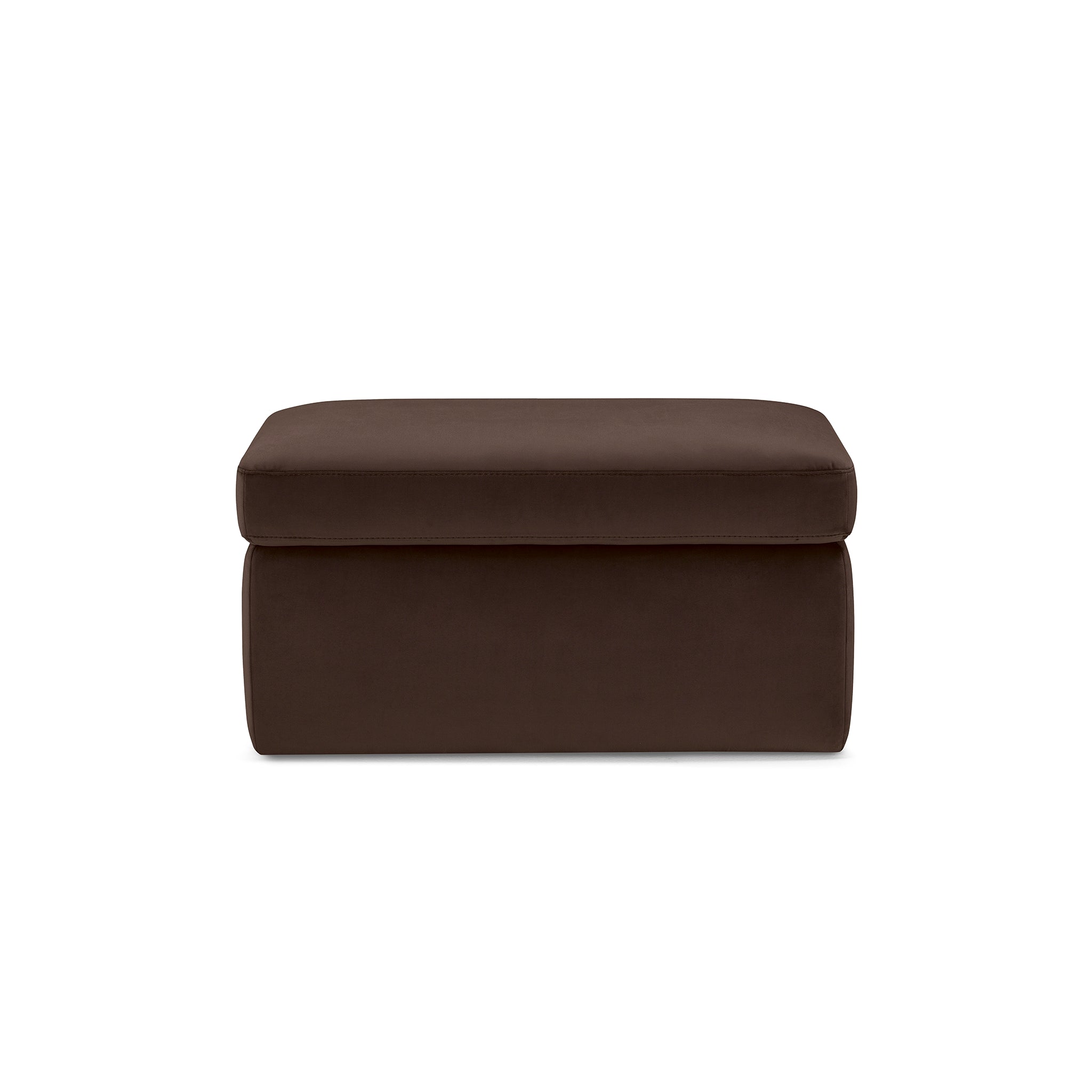 Pouf rangement Made in Italy en velours marron - VULGANO