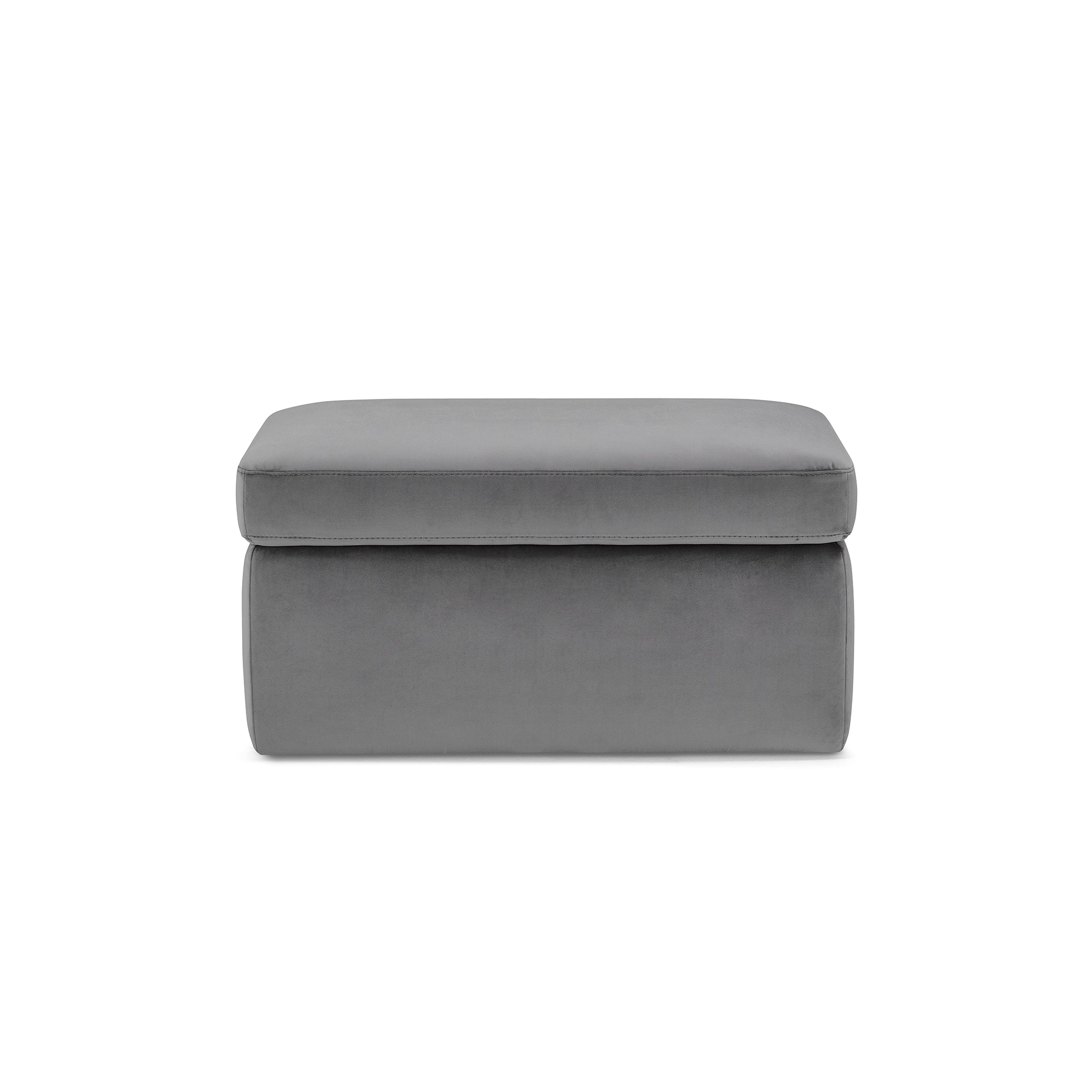 Pouf rangement Made in Italy en velours gris - VULGANO