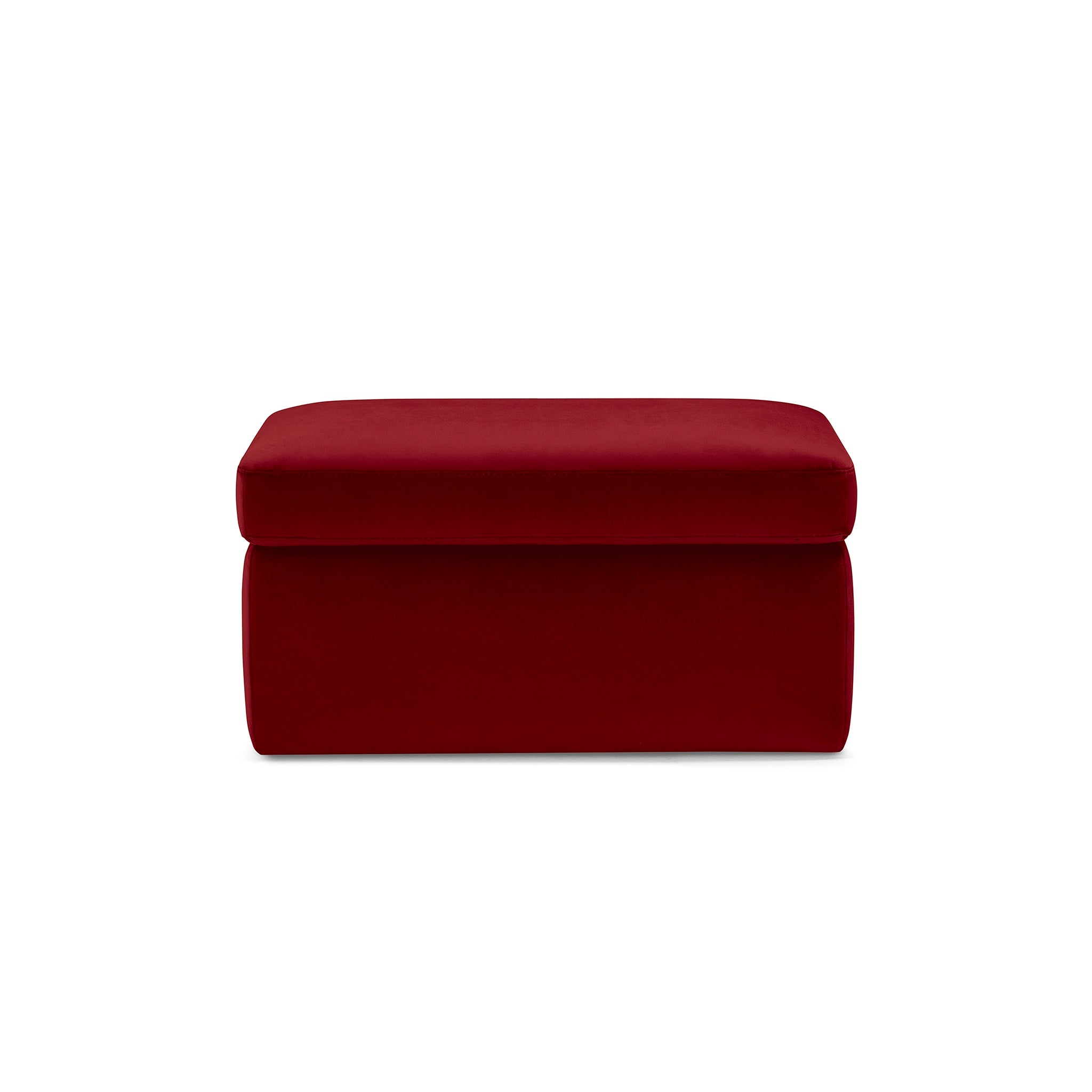 Pouf rangement Made in Italy en velours bordeaux - VULGANO