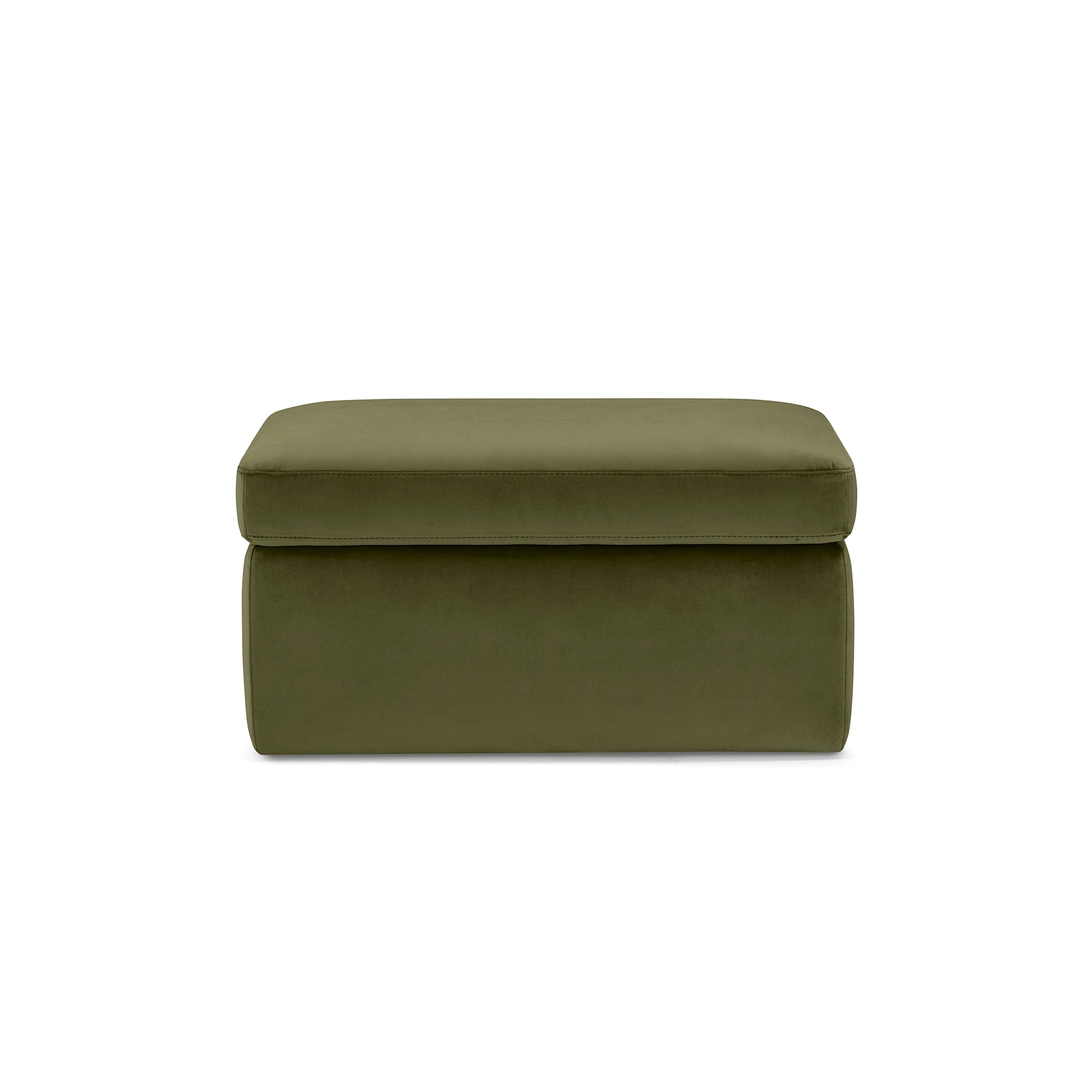 Pouf rangement Made in Italy en velours vert VULGANO
