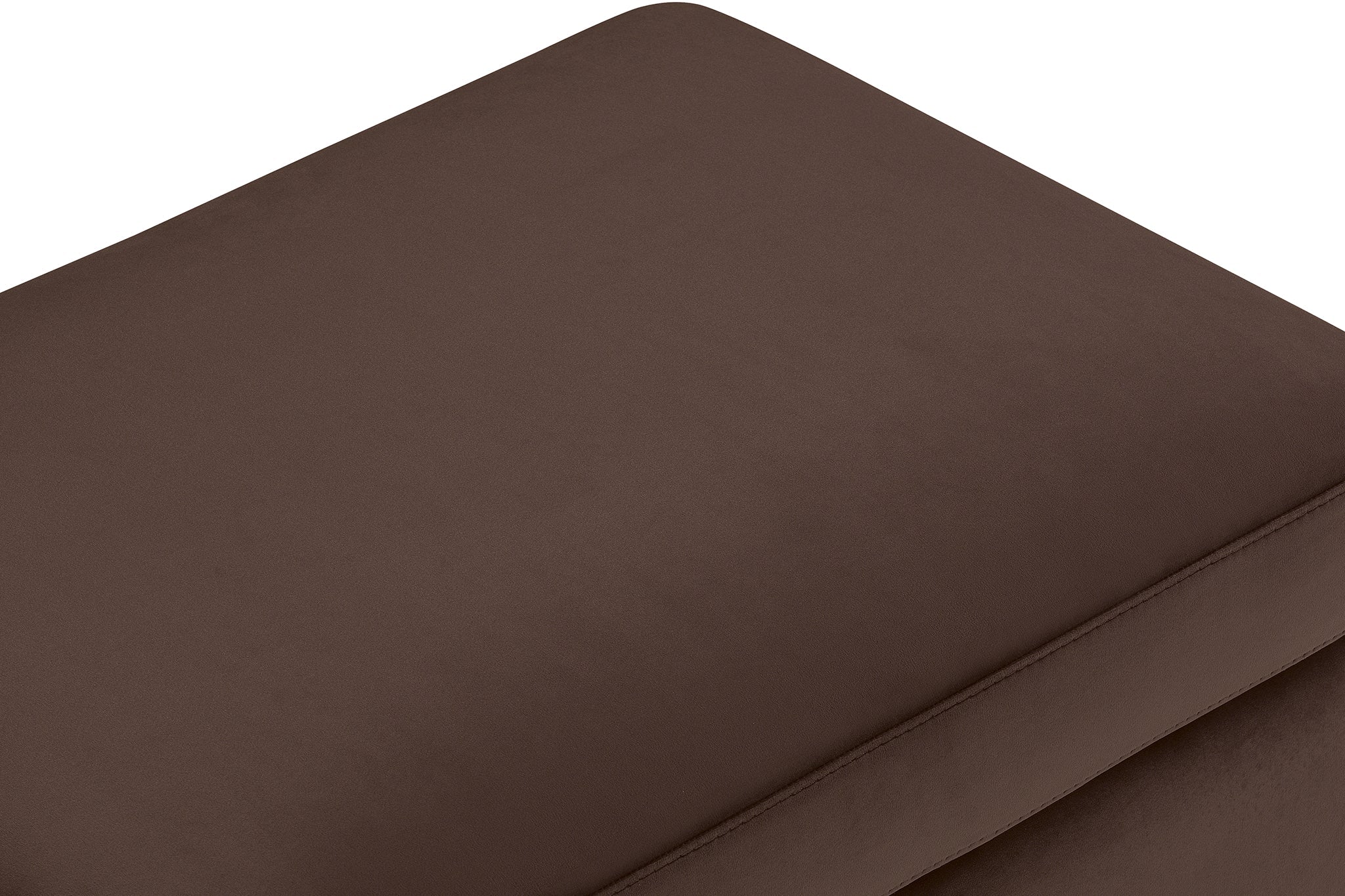 Pouf rangement Made in Italy en velours marron - VULGANO