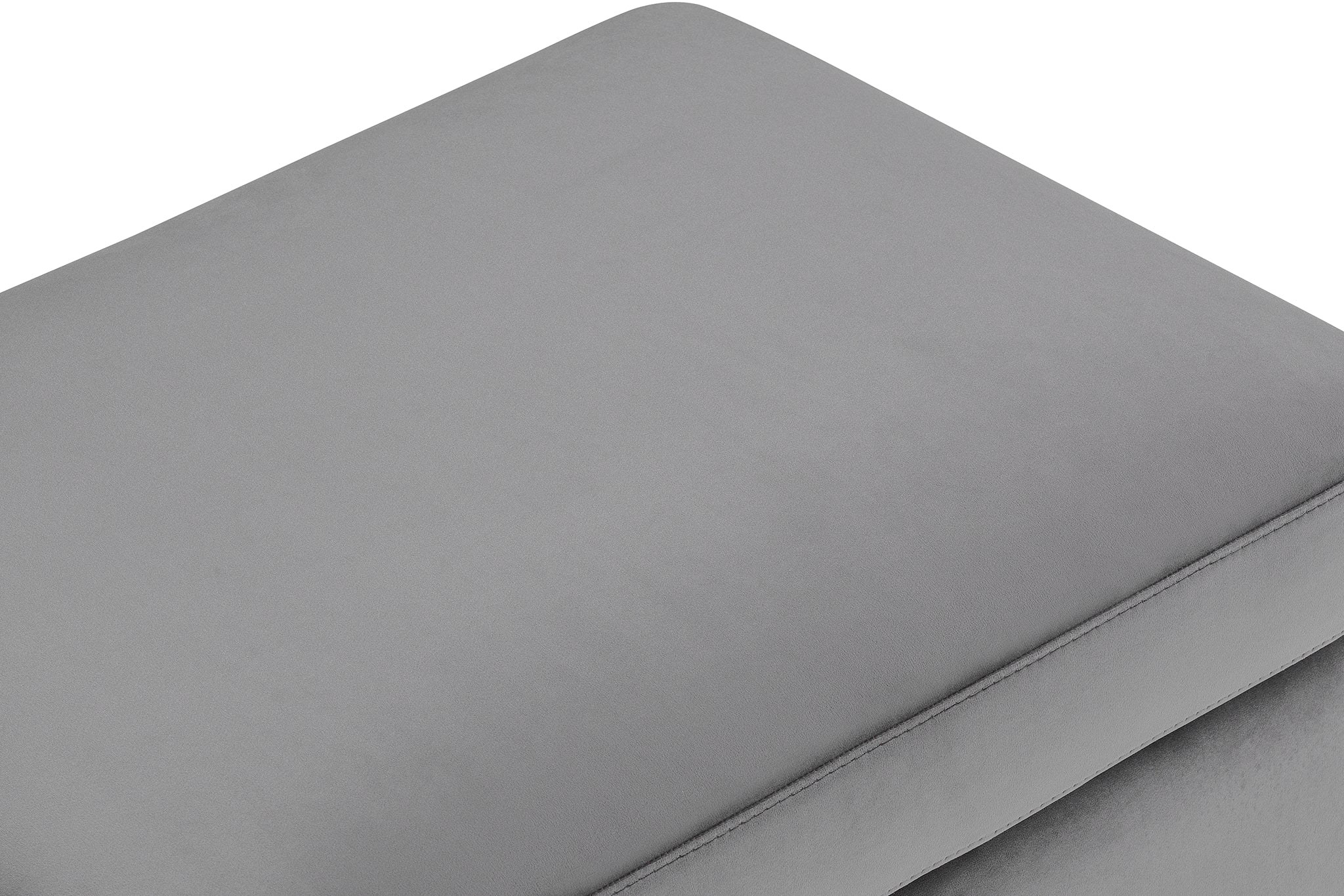 Pouf rangement Made in Italy en velours gris - VULGANO