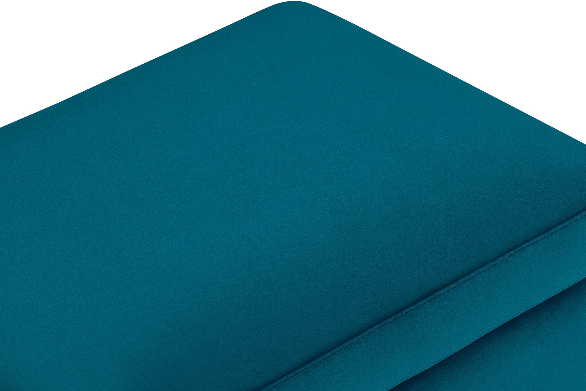 Pouf rangement Made in Italy en velours pétrole - Vulgano