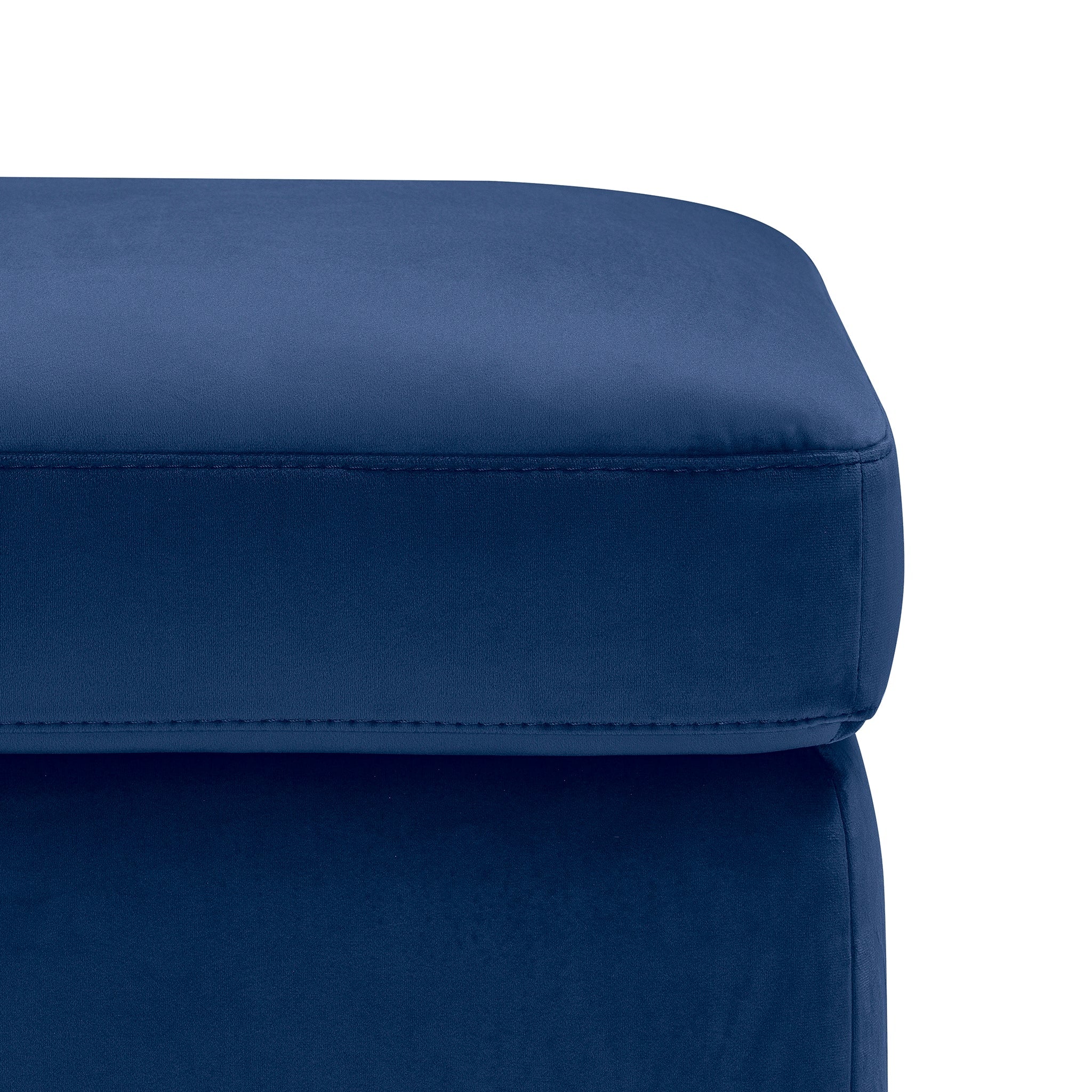Pouf rangement Made in Italy en velours bleu - VULGANO
