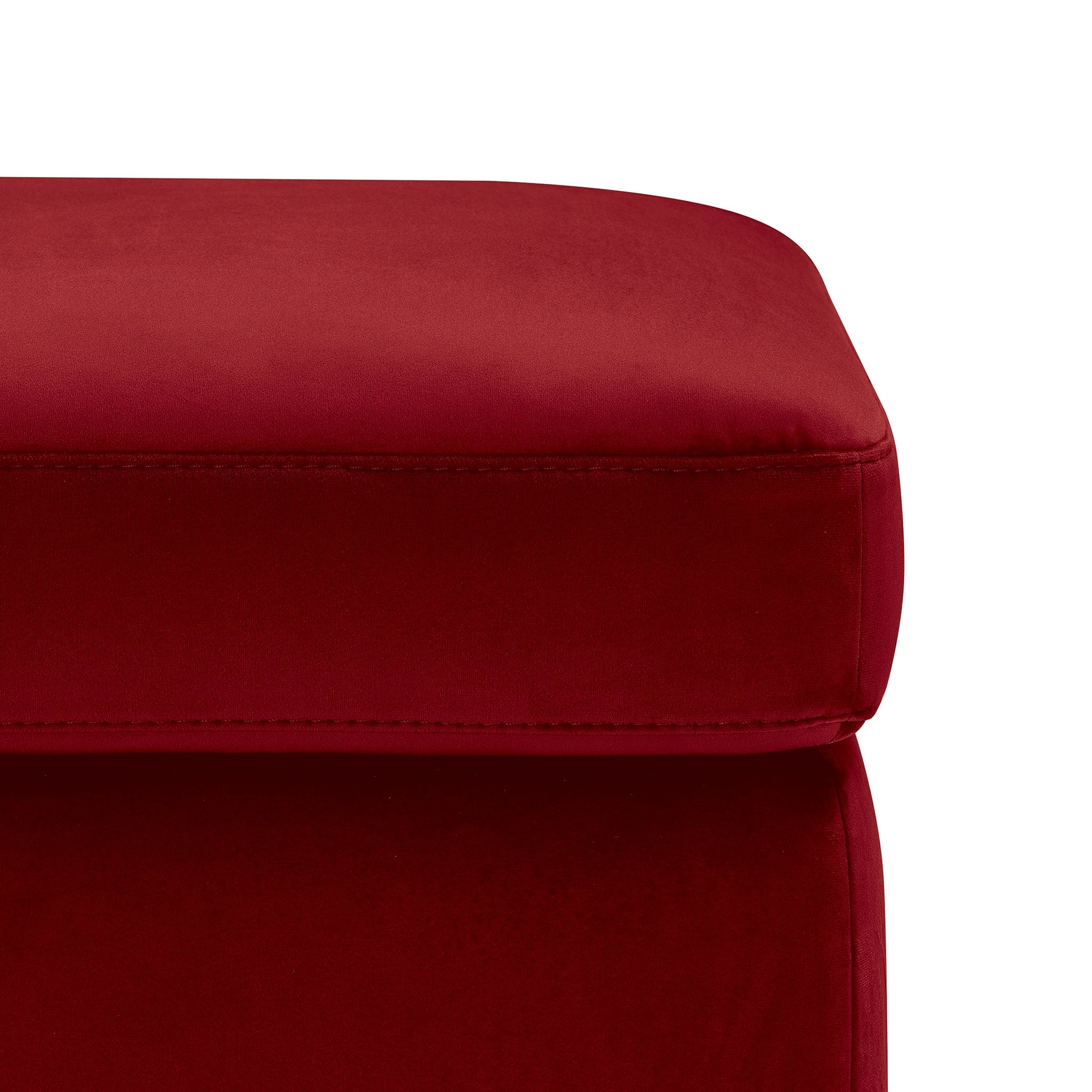 Pouf rangement Made in Italy en velours bordeaux - VULGANO