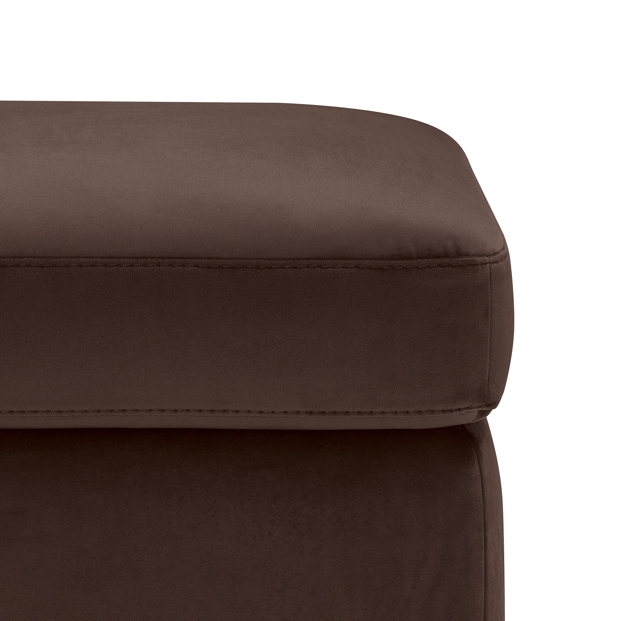 Pouf rangement Made in Italy en velours marron - VULGANO