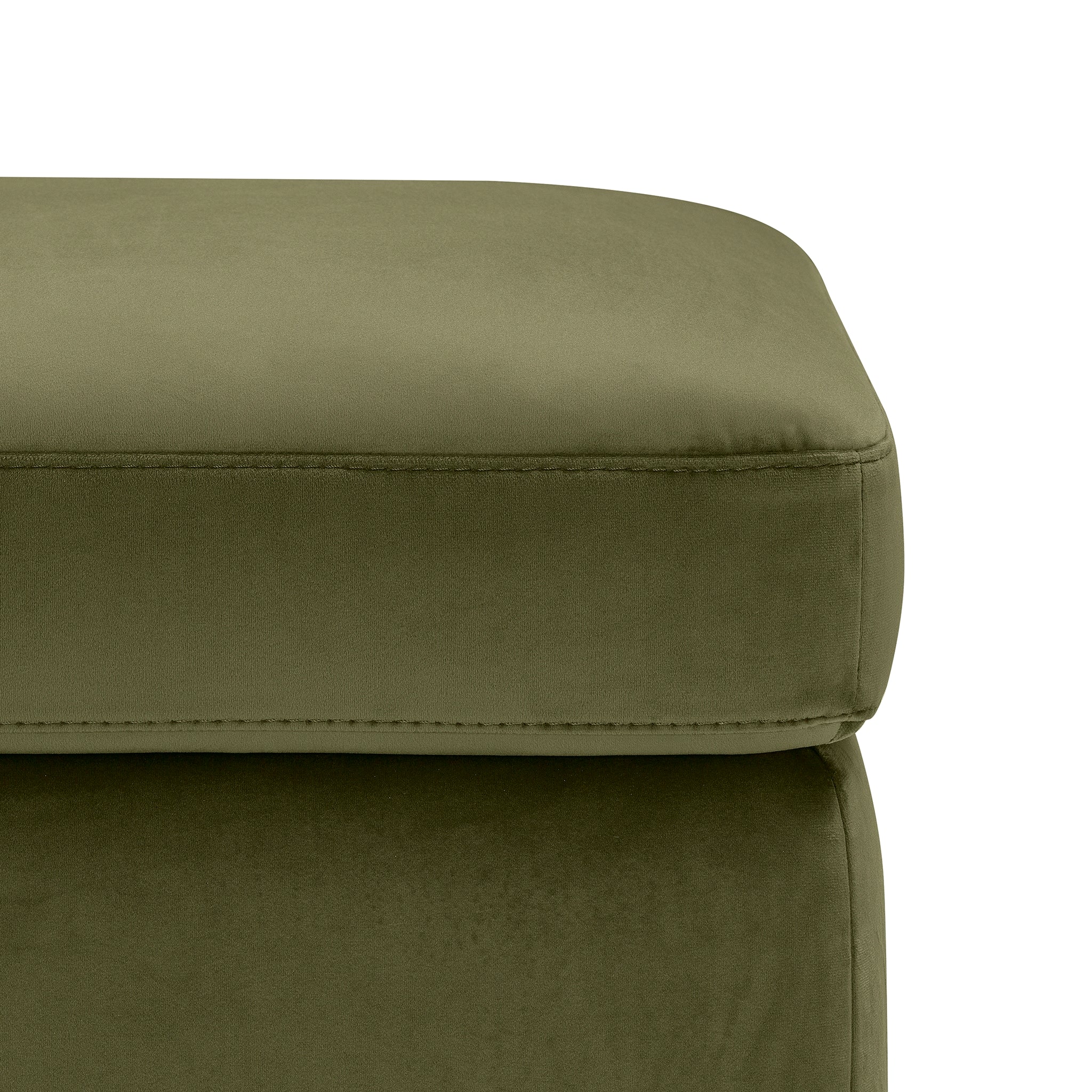 Pouf rangement Made in Italy en velours vert VULGANO