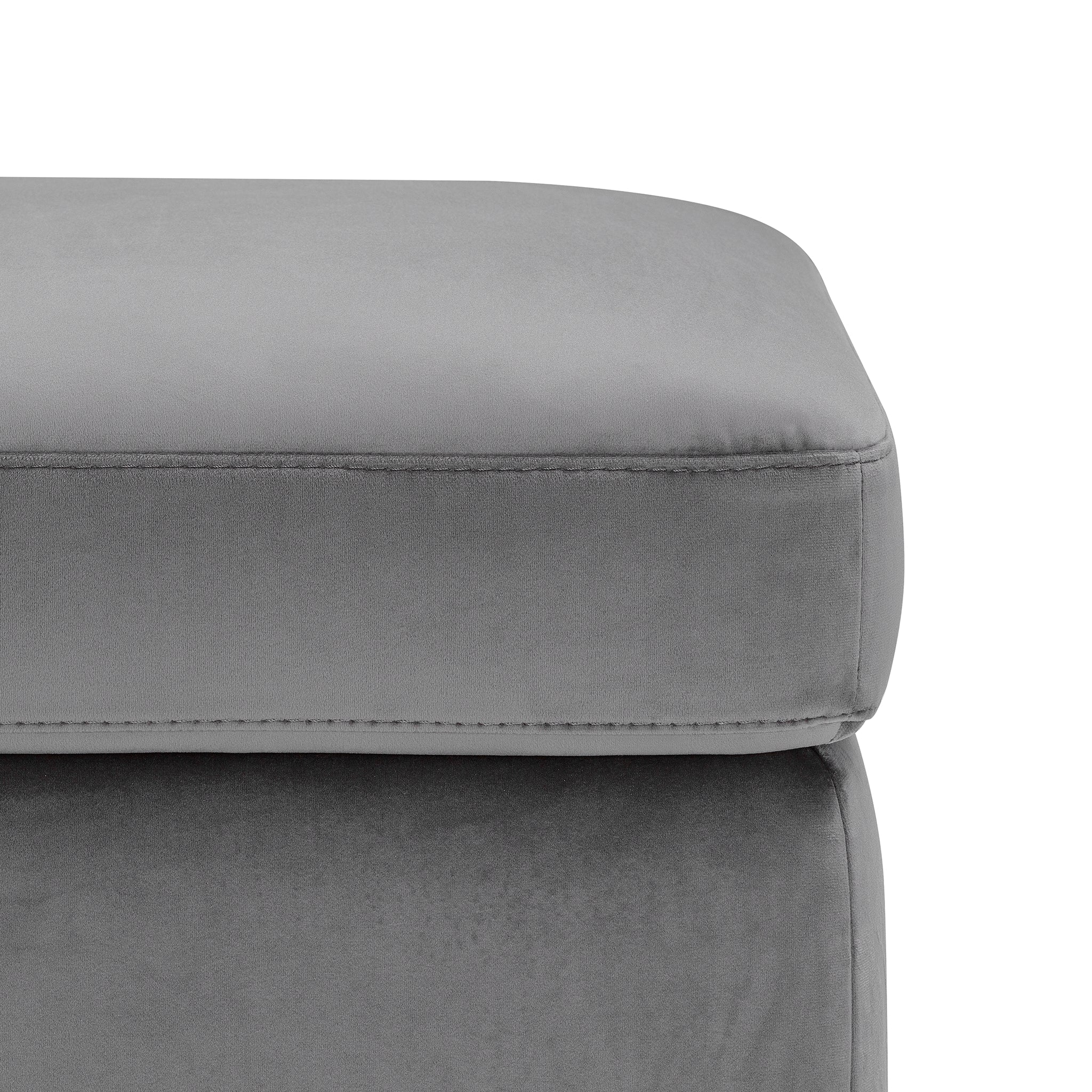 Pouf rangement Made in Italy en velours gris - VULGANO