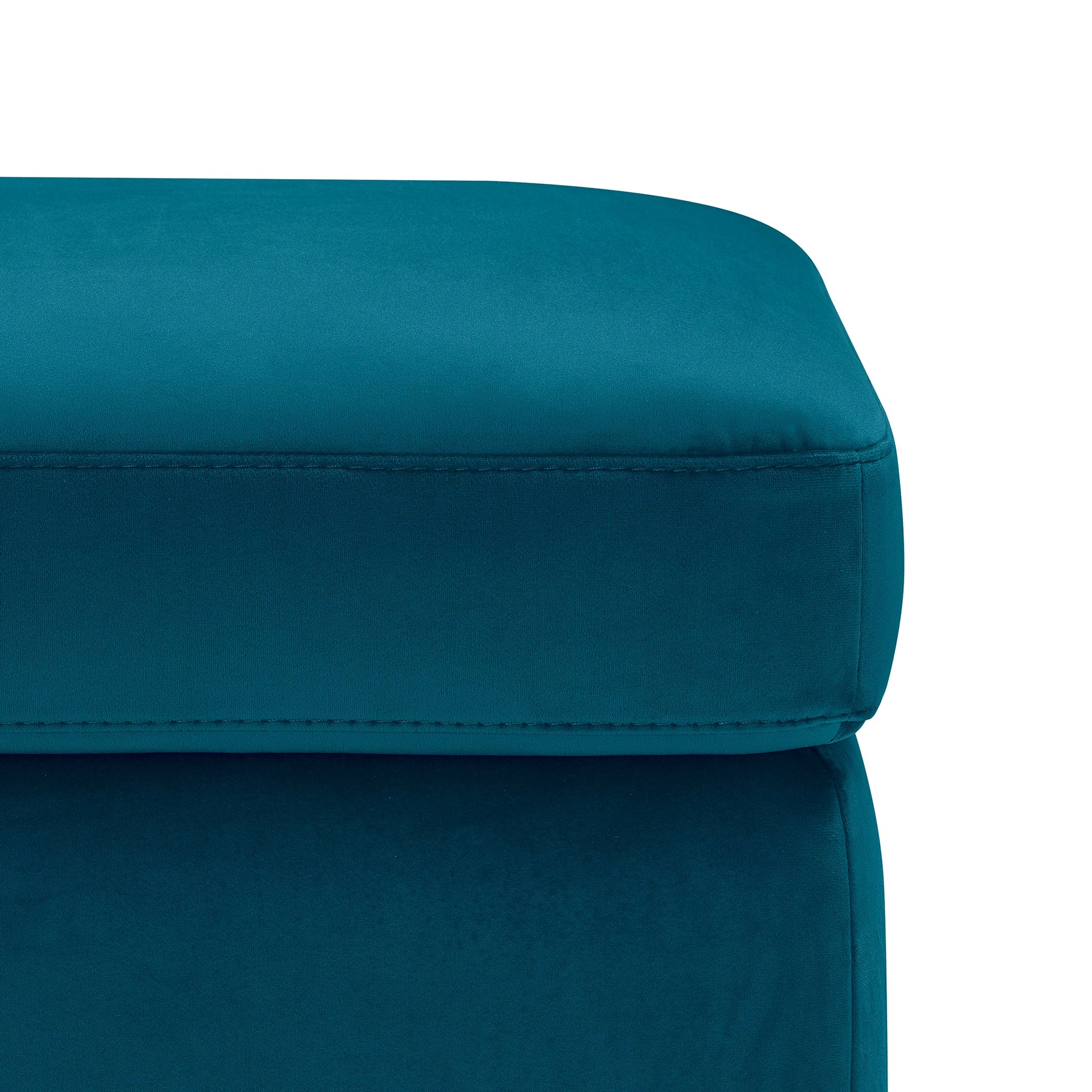 Pouf rangement Made in Italy en velours pétrole - Vulgano