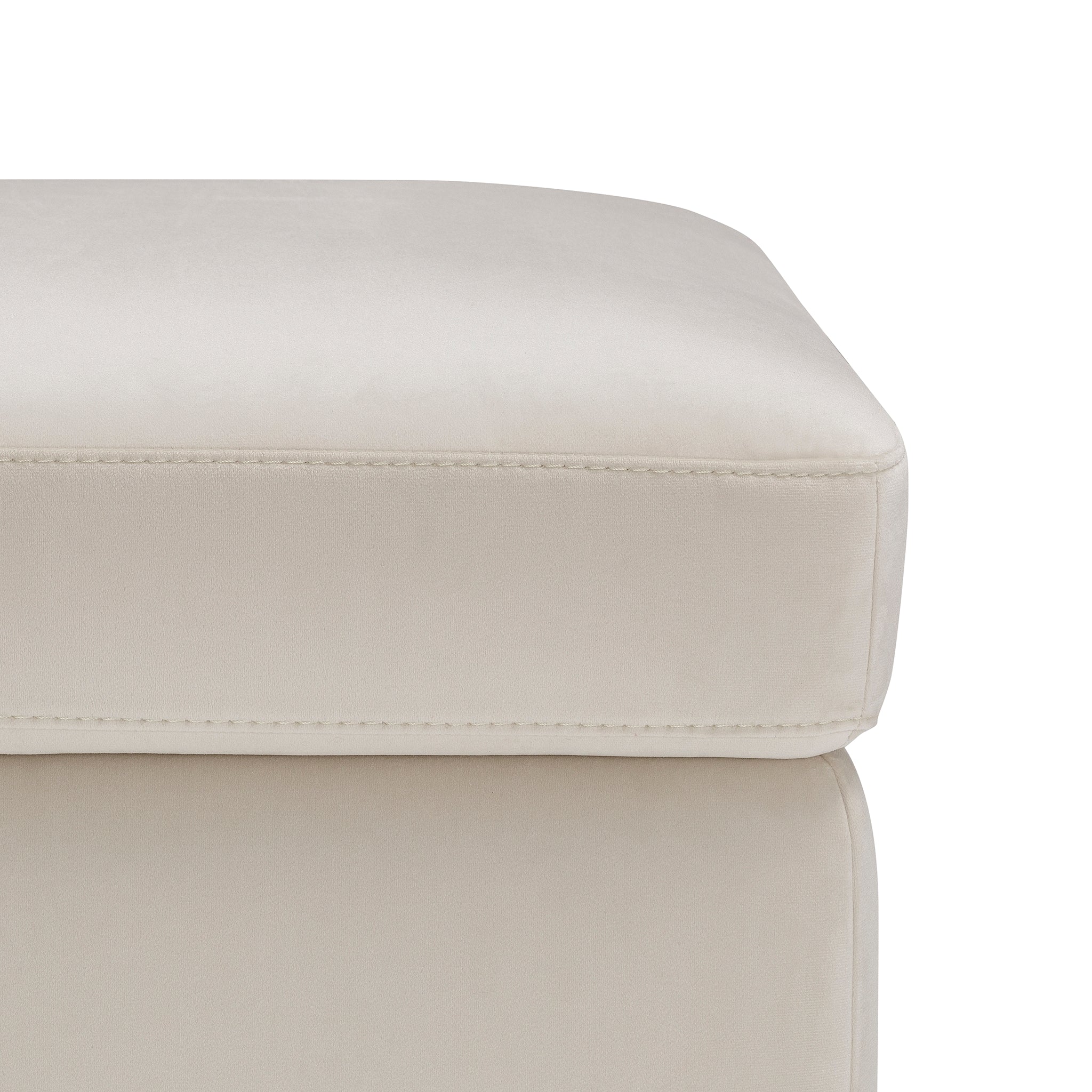 Pouf rangement Made in Italy en velours beige - VULGANO