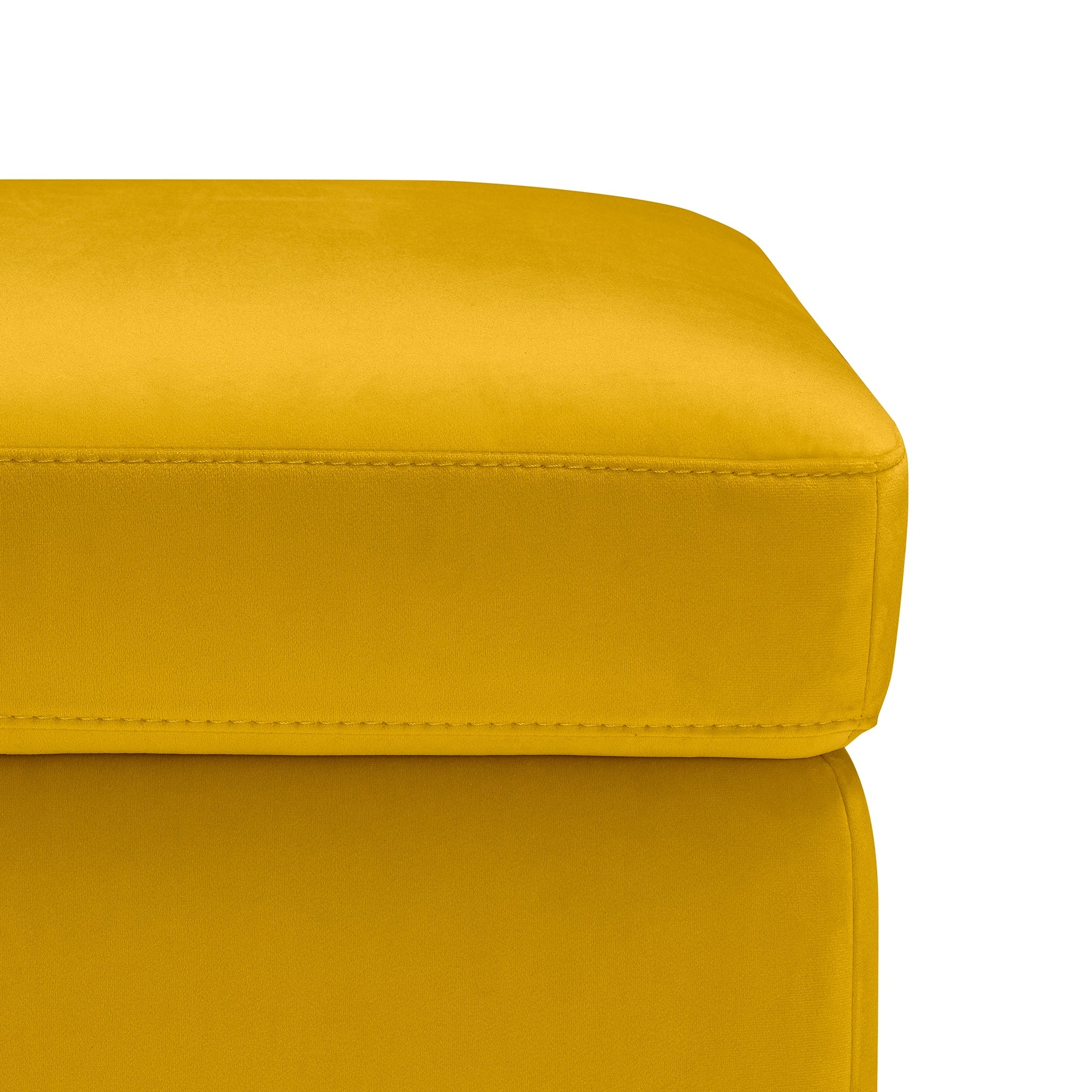 Pouf rangement Made in Italy en velours jaune - VULGANO