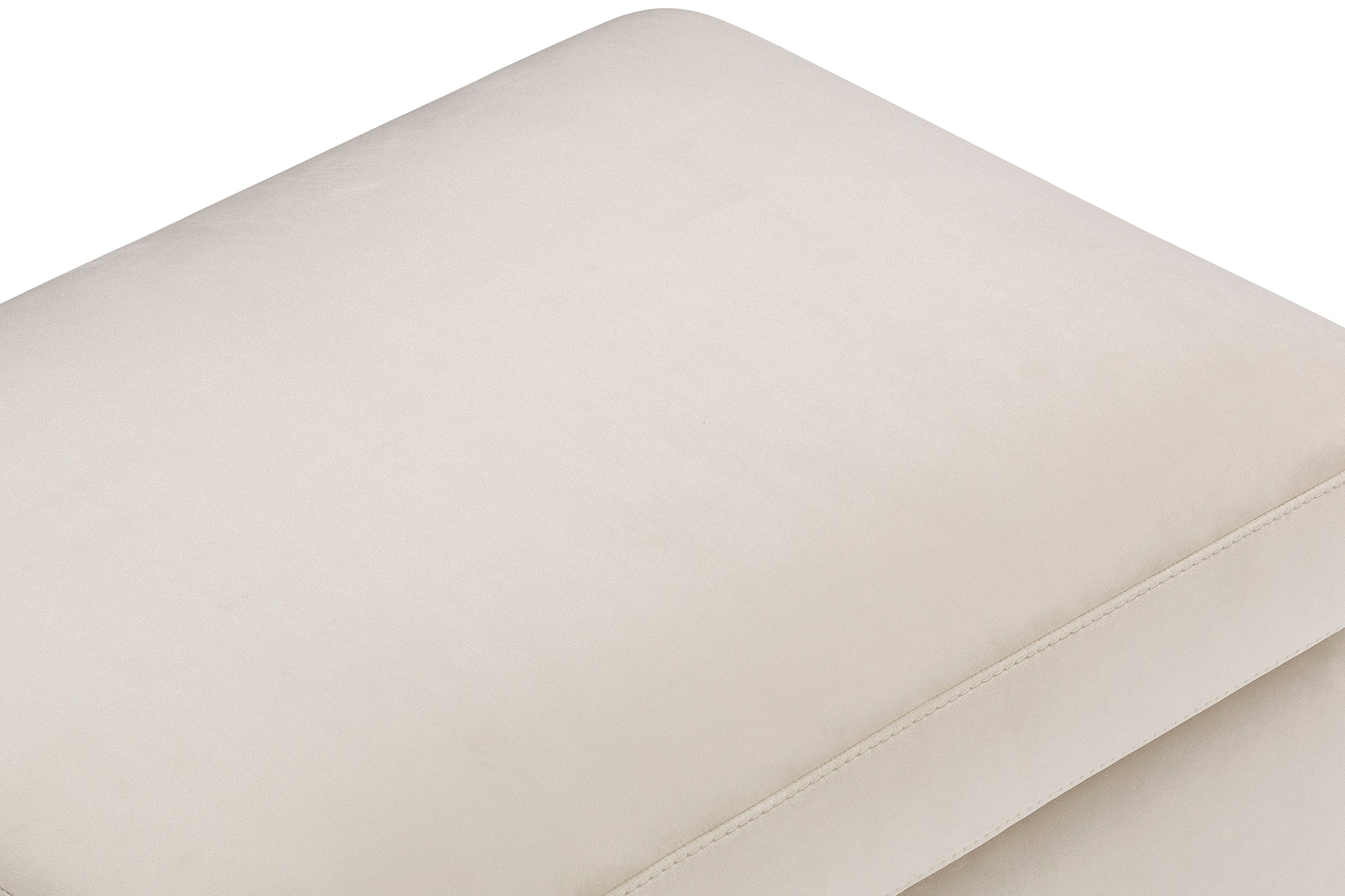 Pouf rangement Made in Italy en velours beige - VULGANO