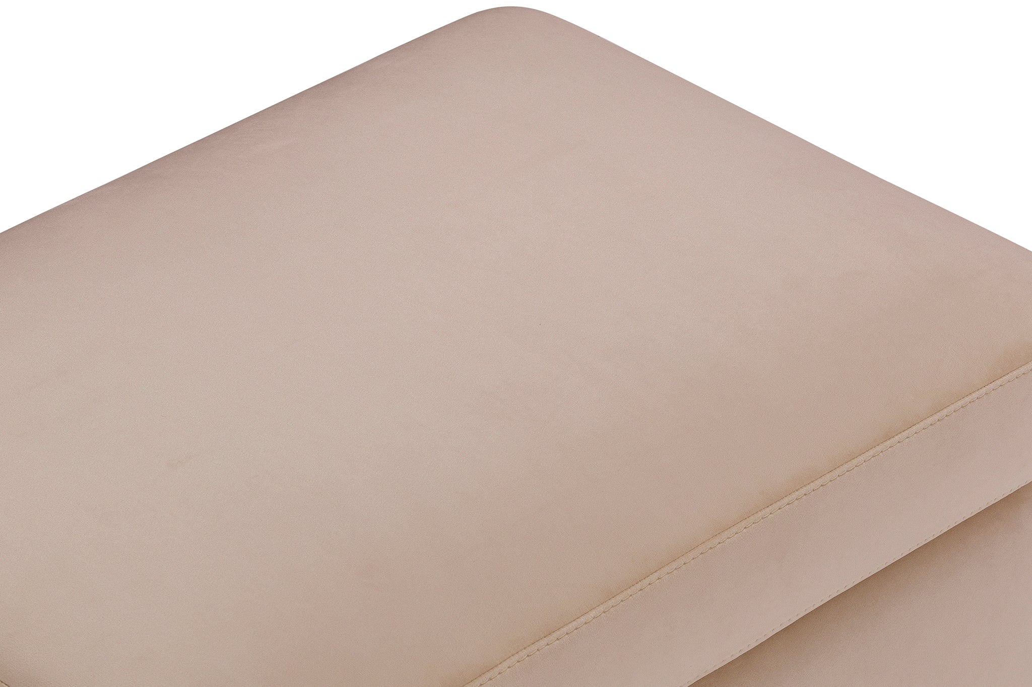 Pouf rangement Made in Italy en velours camel - VULGANO