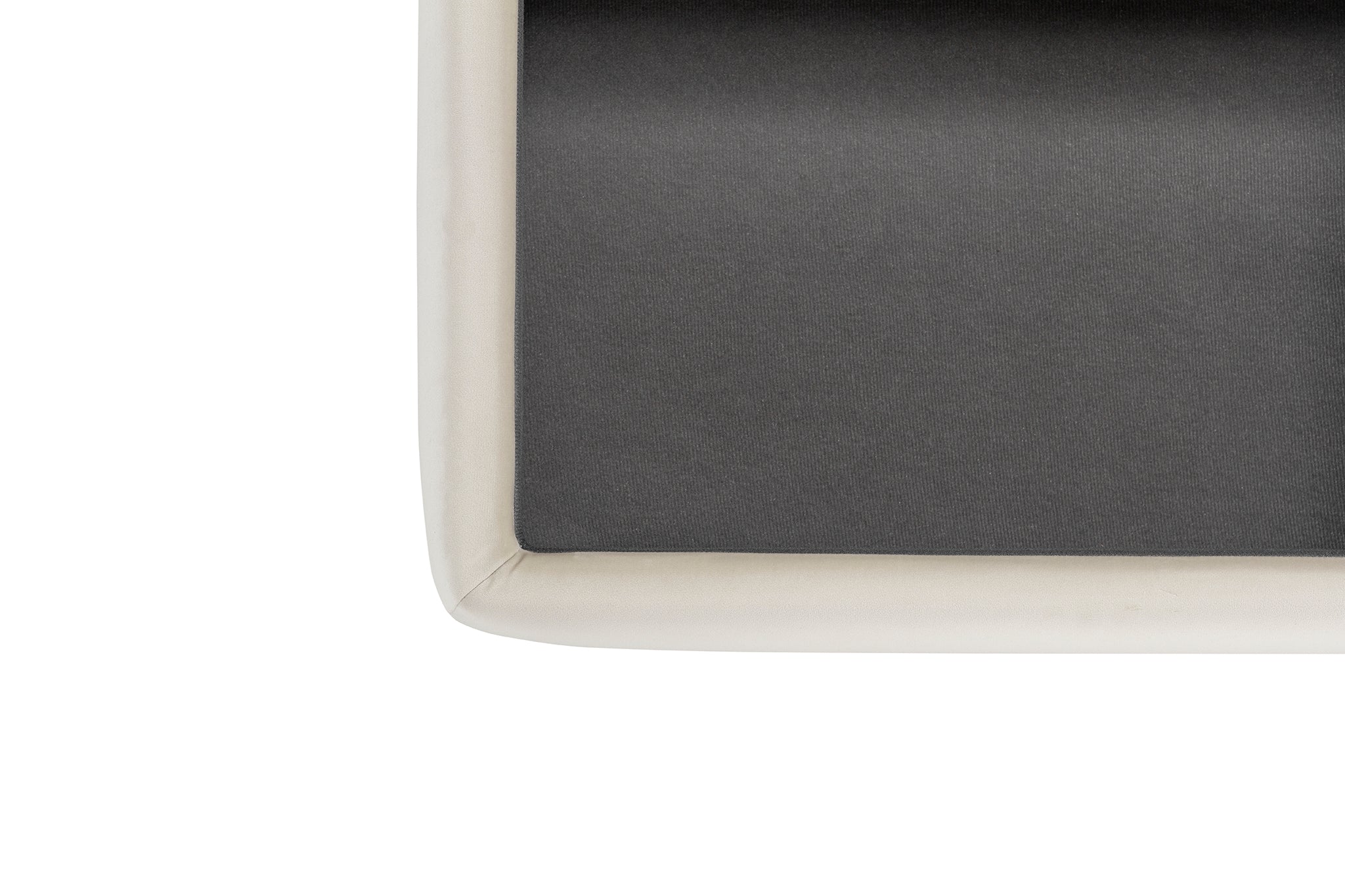 Pouf rangement Made in Italy en velours beige - VULGANO