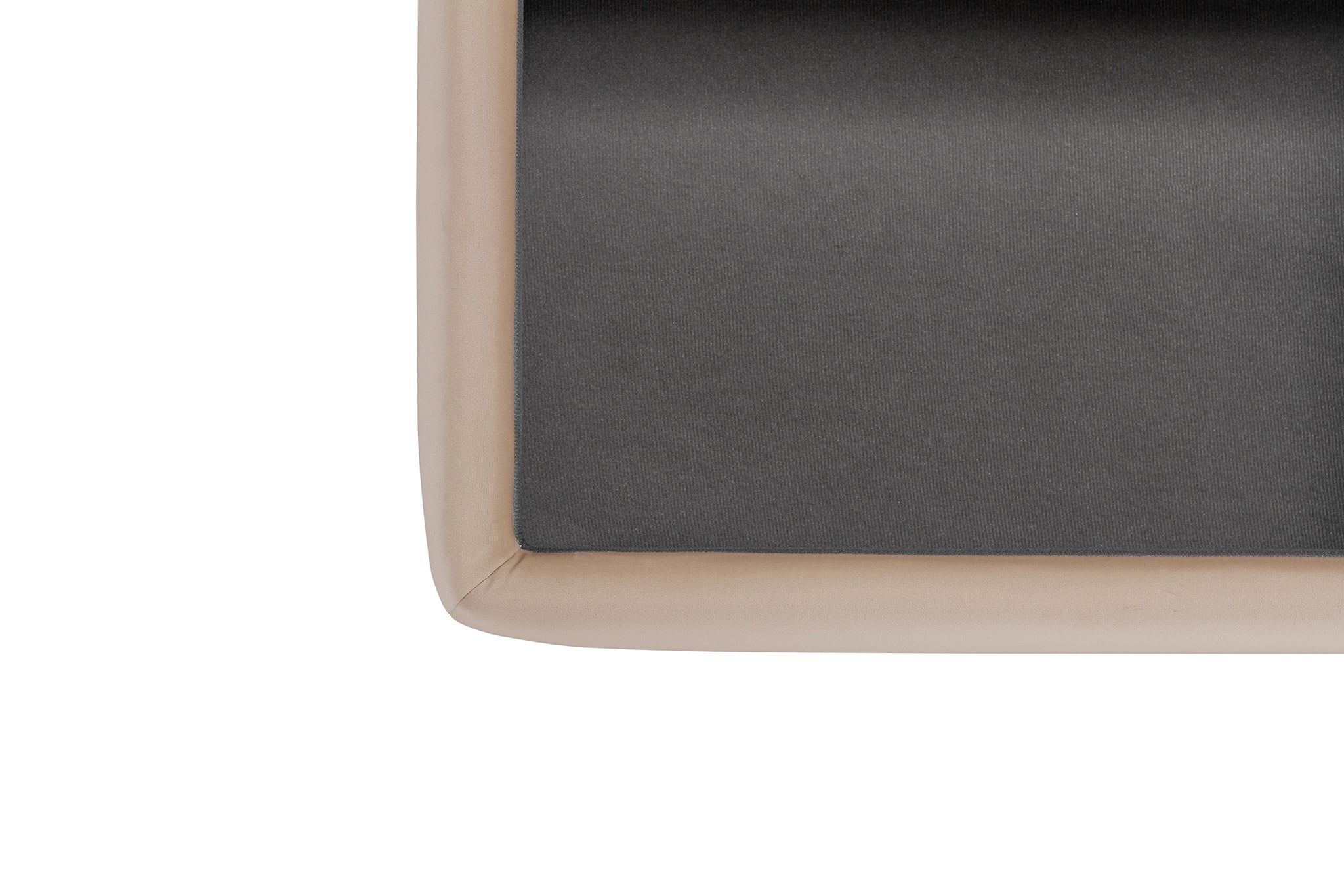 Pouf rangement Made in Italy en velours camel - VULGANO