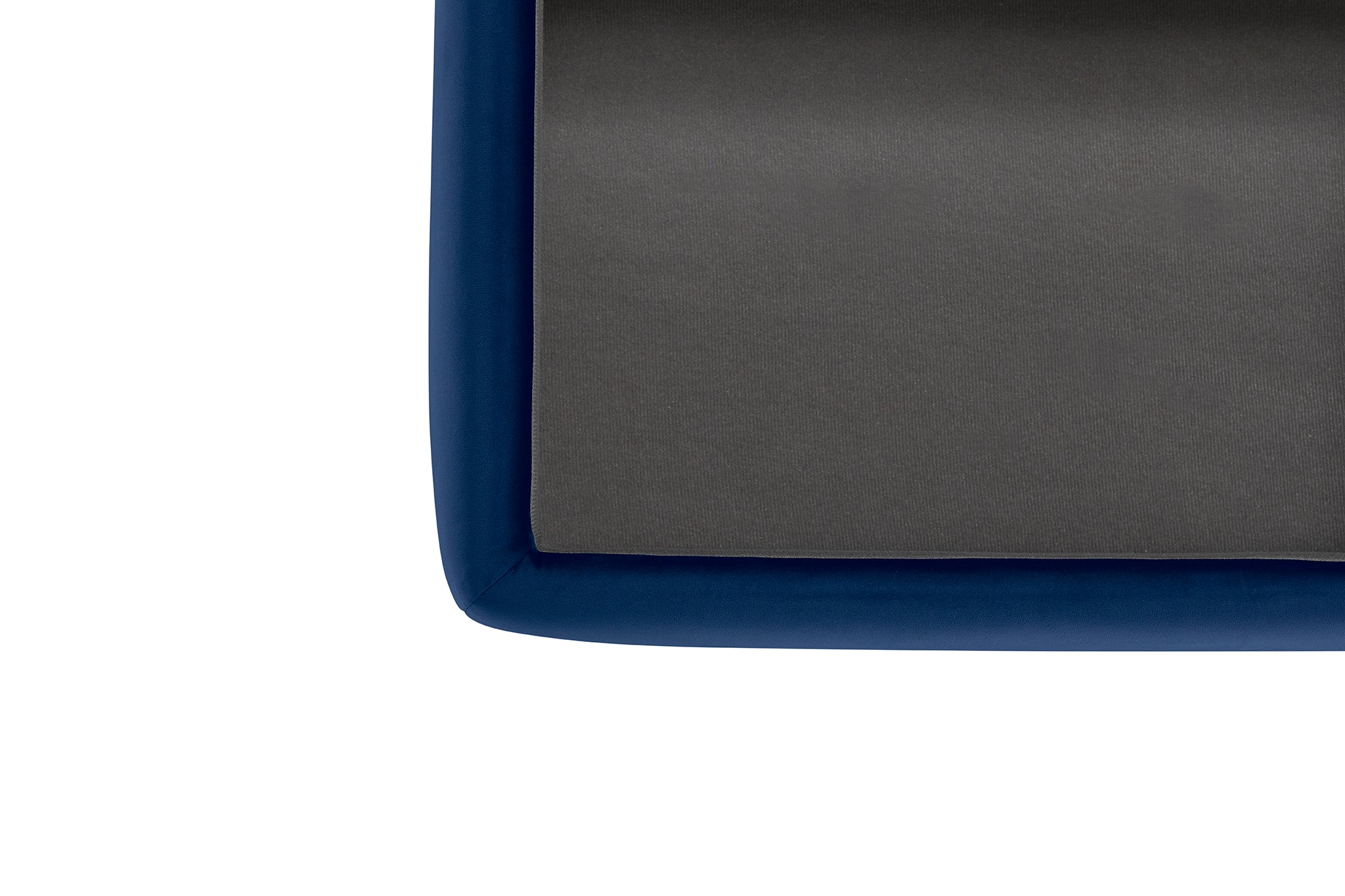 Pouf rangement Made in Italy en velours bleu - VULGANO