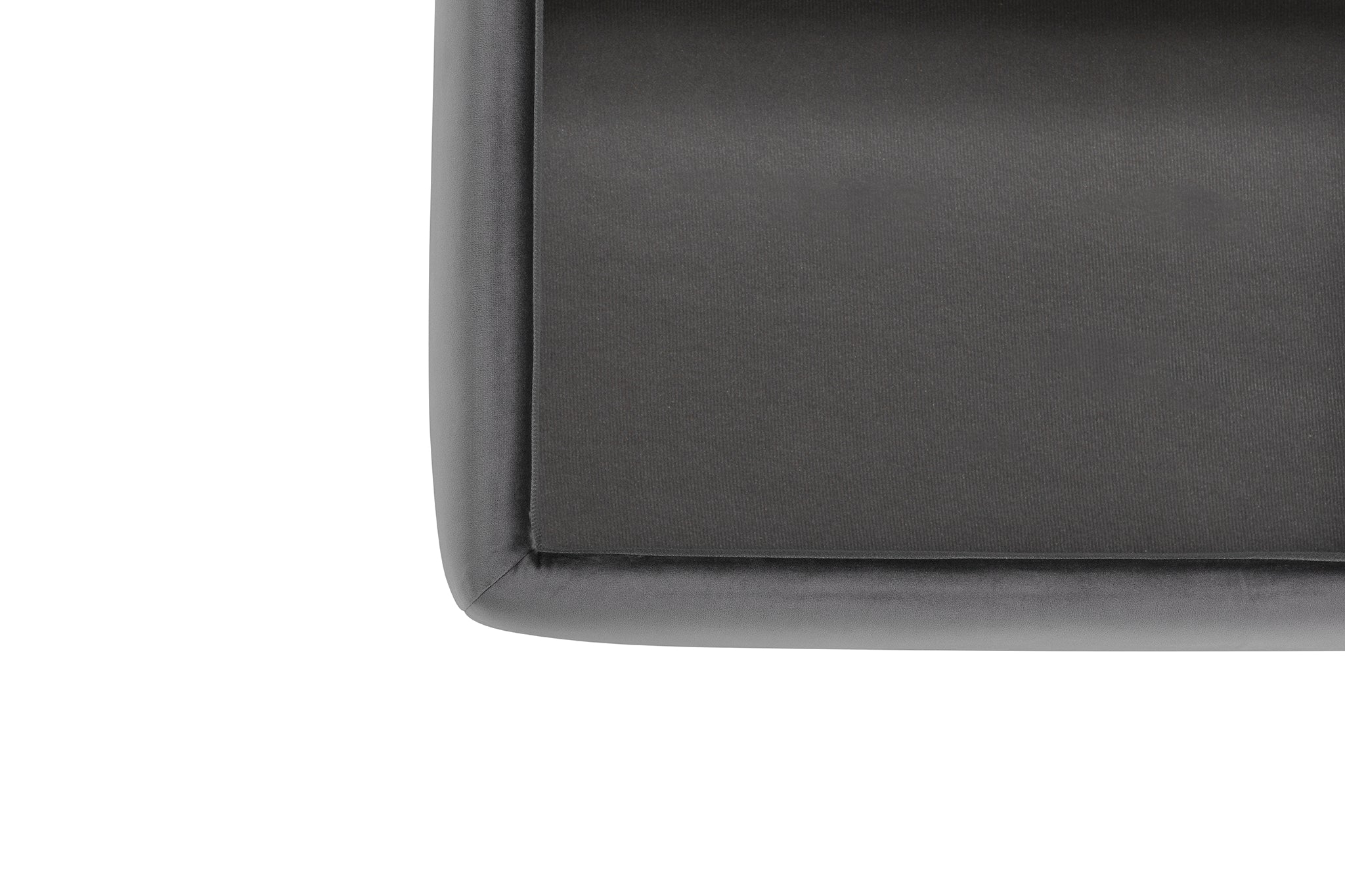 Pouf rangement Made in Italy en velours gris - VULGANO
