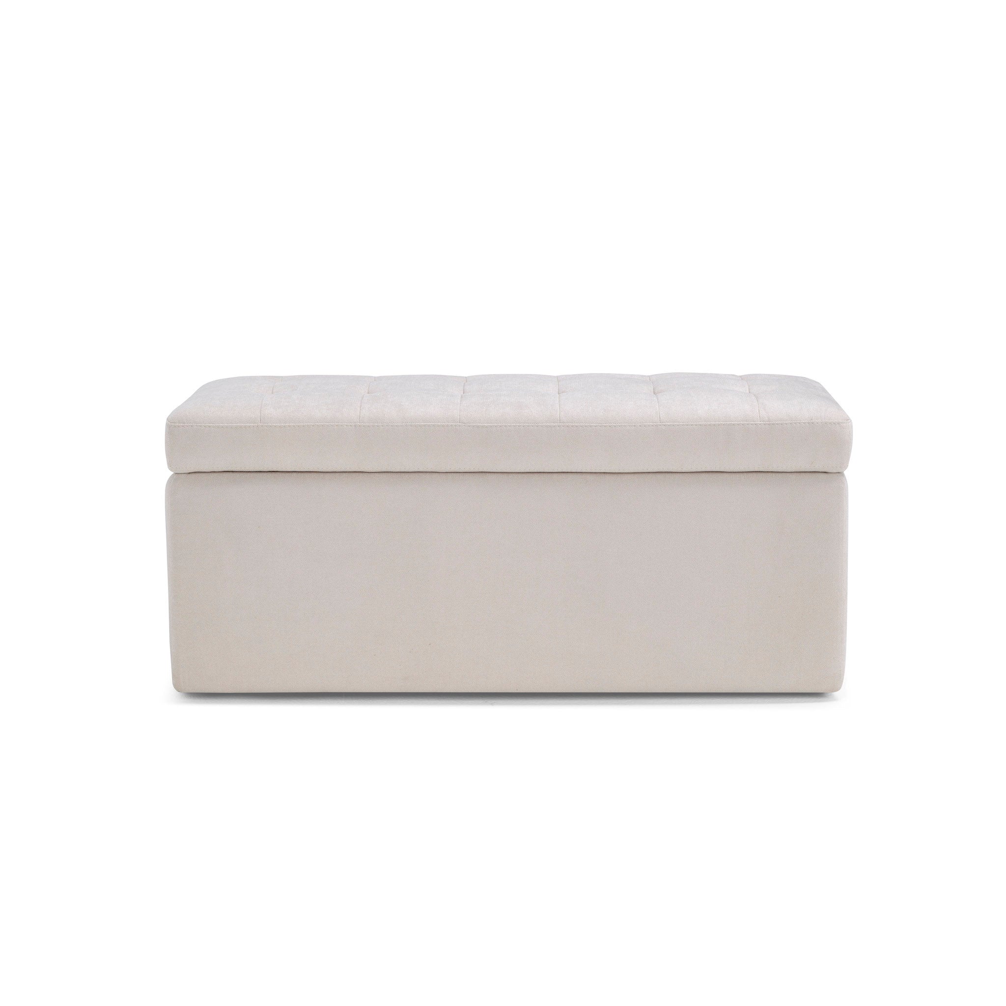 Banc VALSURA rangement Made in Italy matelassé en tissu chenille beige