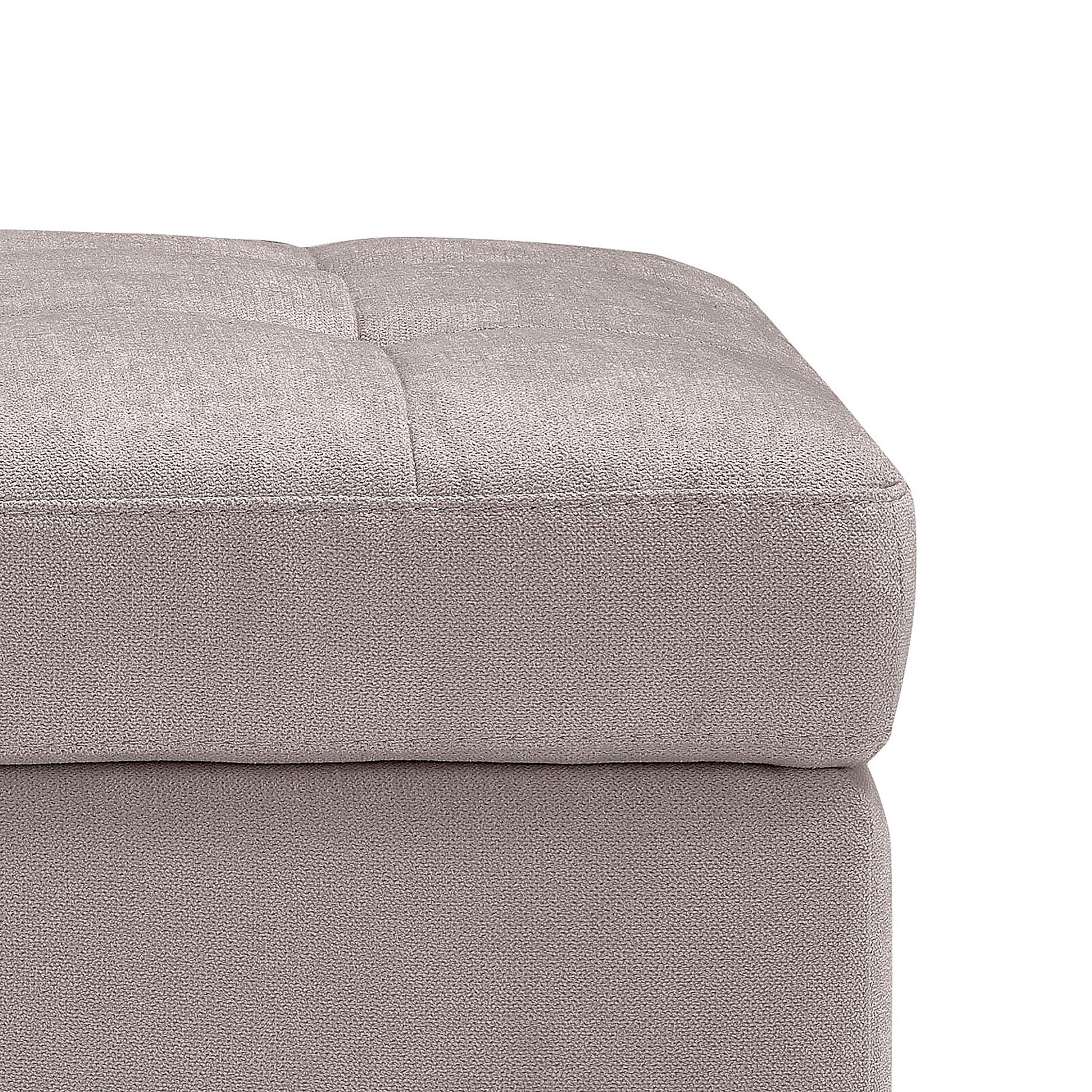 Banc VALSURA rangement Made in Italy matelassé en tissu chenille gris tourterelle