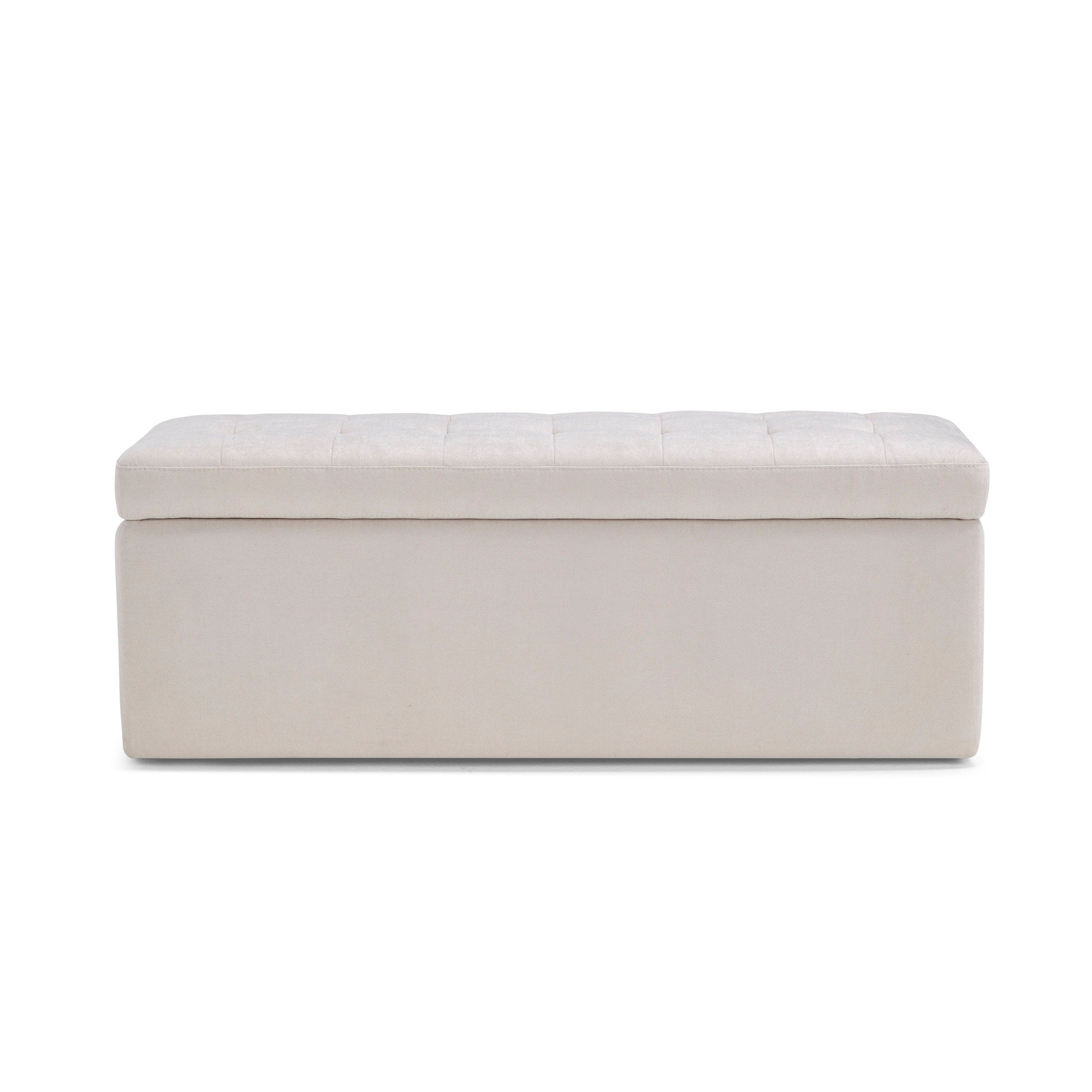 Banc VALSURA rangement Made in Italy matelassé en tissu chenille beige