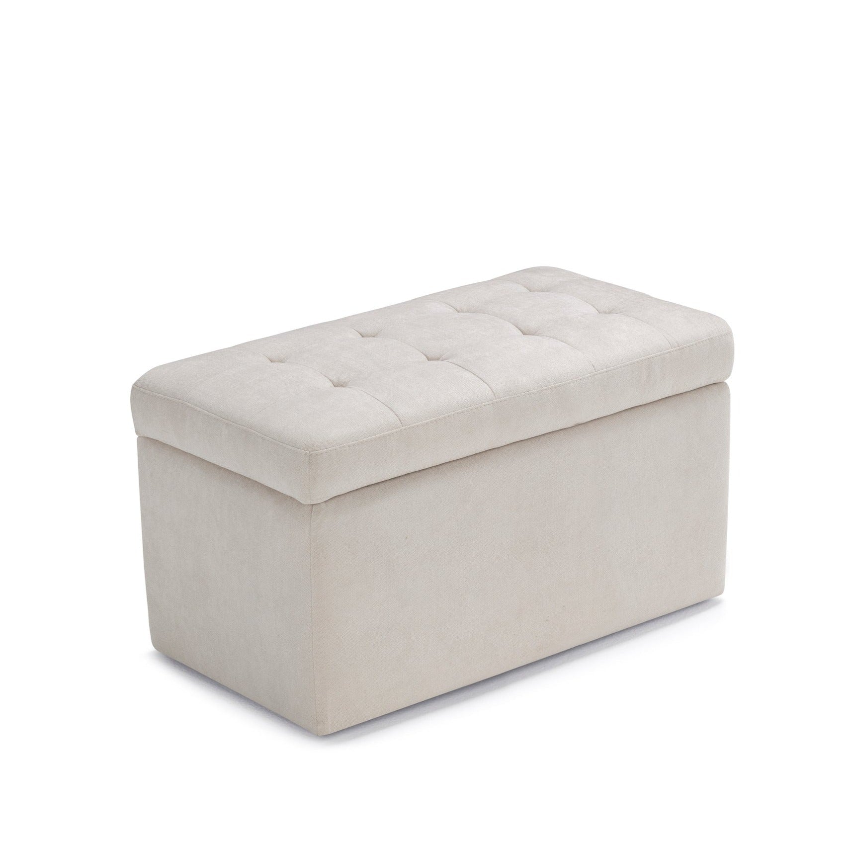 Banc VALSURA rangement Made in Italy matelassé en tissu chenille beige