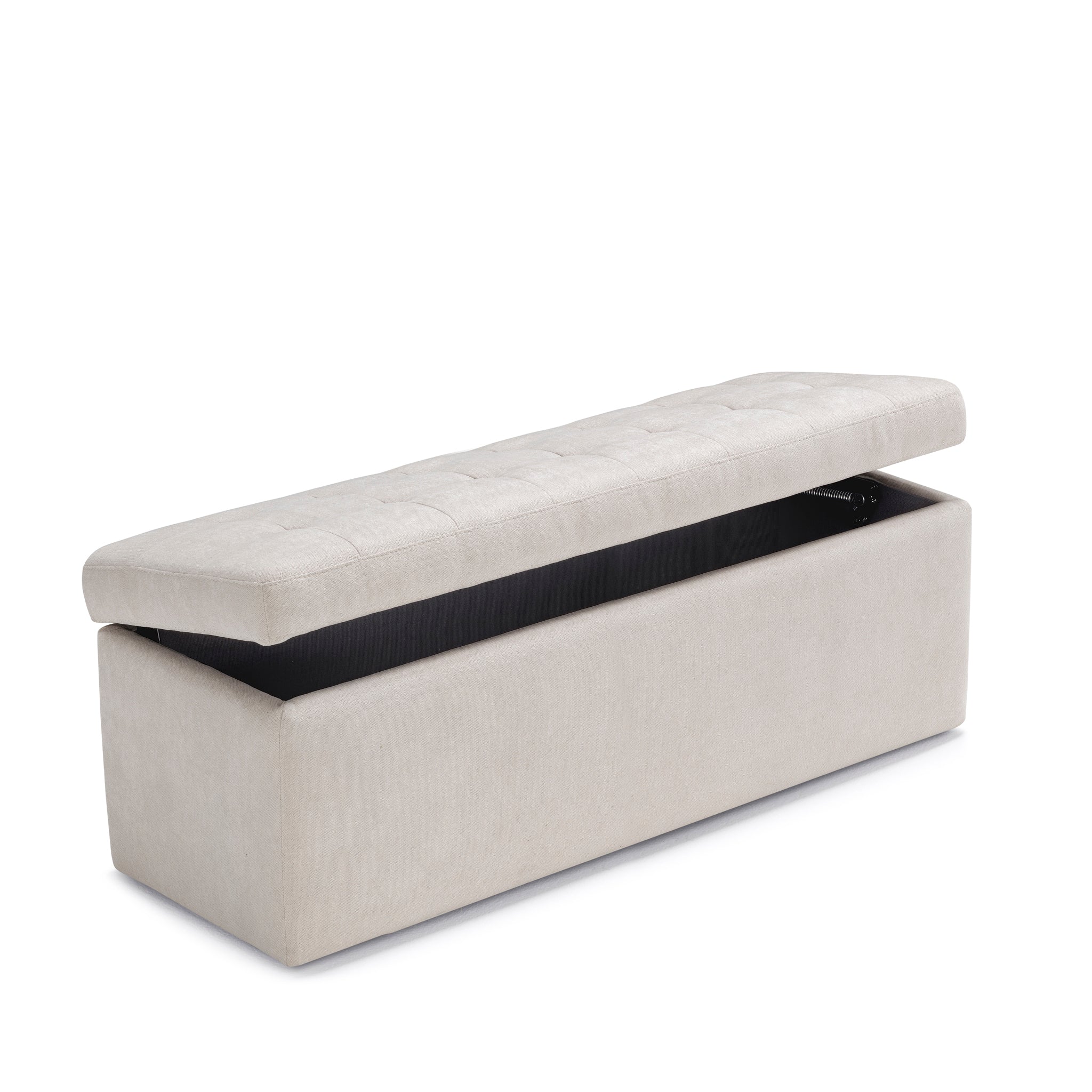 Banc VALSURA rangement Made in Italy matelassé en tissu chenille beige