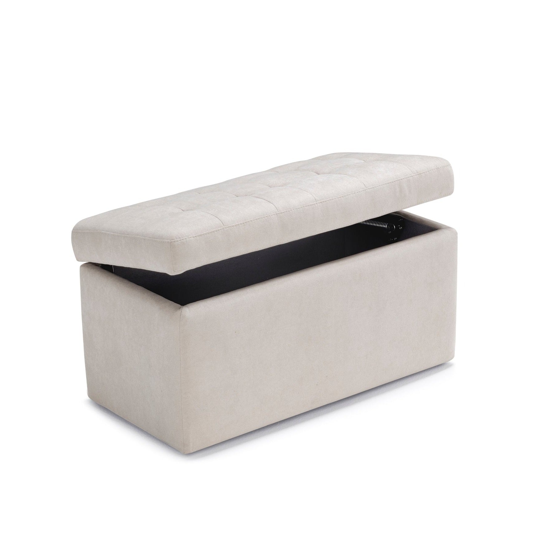 Banc VALSURA rangement Made in Italy matelassé en tissu chenille beige