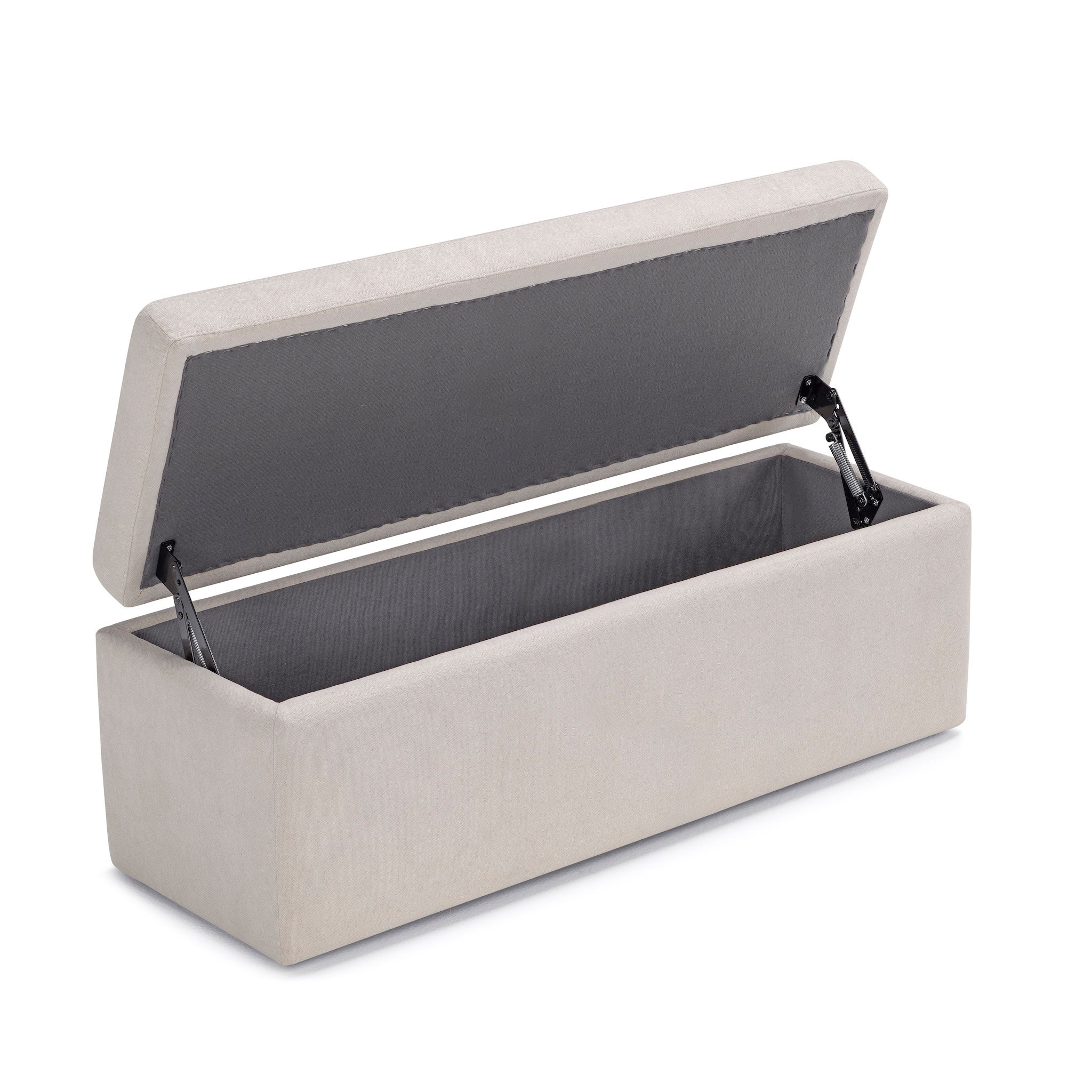 Banc VALSURA rangement Made in Italy matelassé en tissu chenille beige