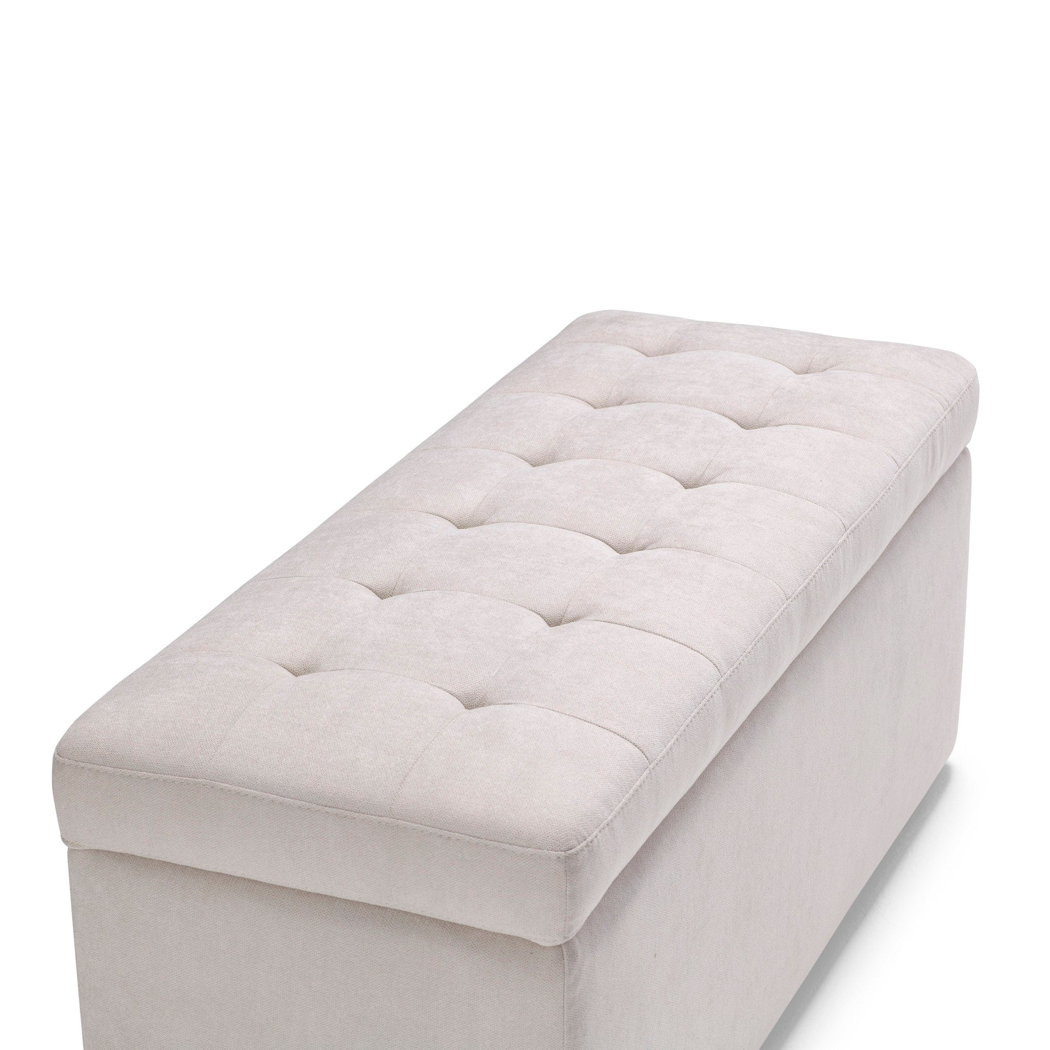 Banc VALSURA rangement Made in Italy matelassé en tissu chenille beige