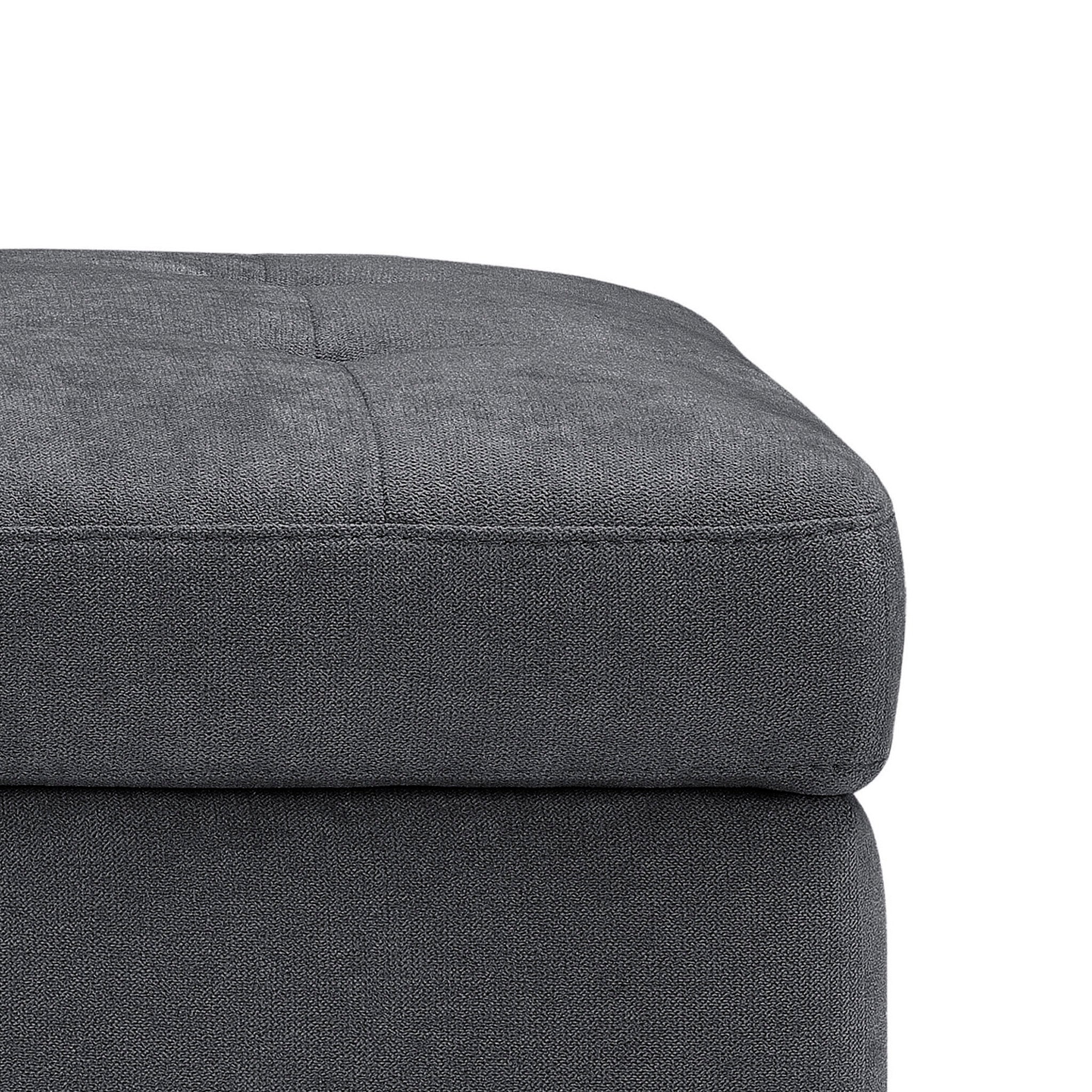 Banc VALSURA rangement Made in Italy matelassé en tissu chenille gris foncé