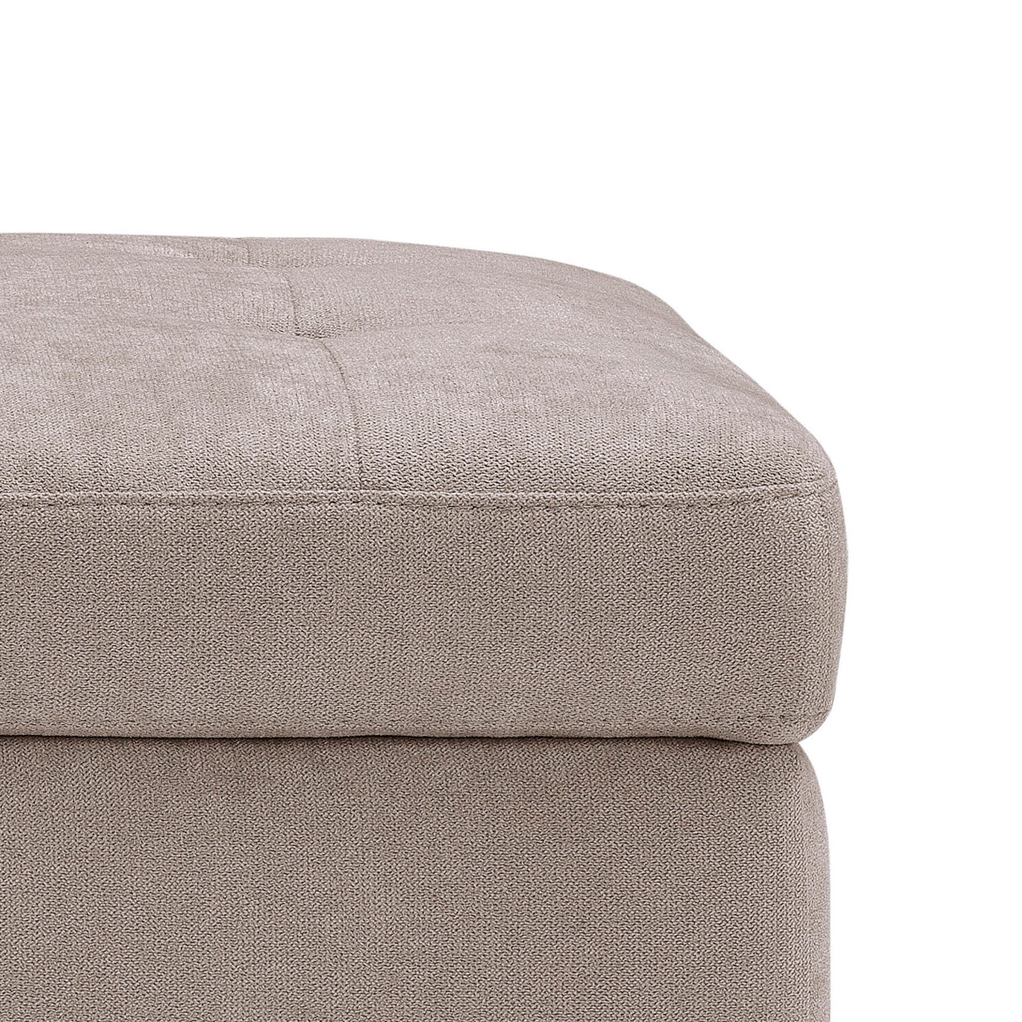 Banc rangement Made in Italy matelassé en tissu chenille camel modèle VALSURA