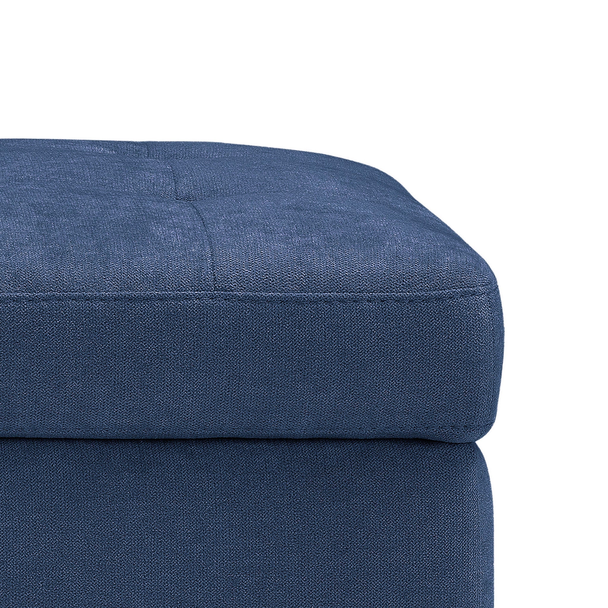 Banc VALSURA rangement Made in Italy matelassé en tissu chenille bleu