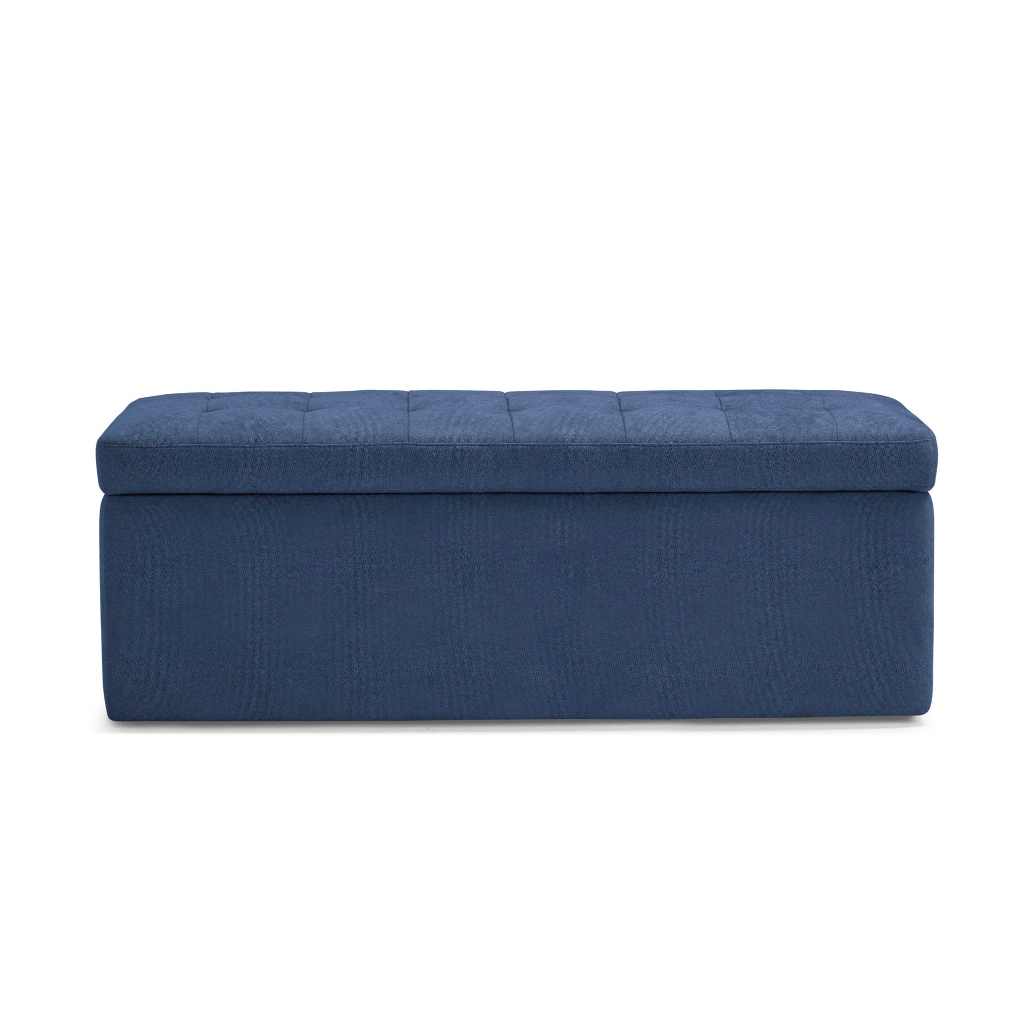 Banc VALSURA rangement Made in Italy matelassé en tissu chenille bleu
