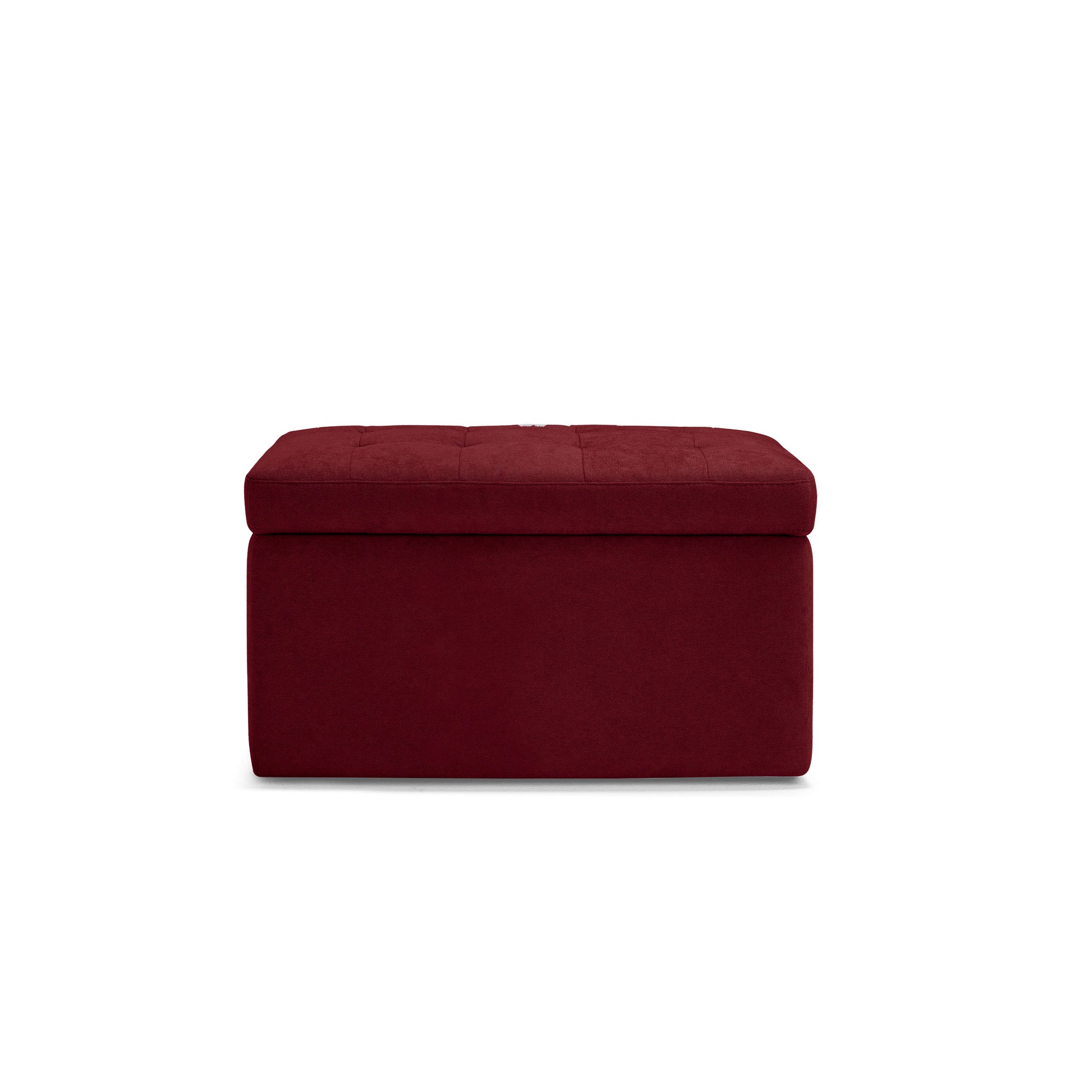Banc VALSURA rangement Made in Italy matelassé en tissu chenille bordeaux
