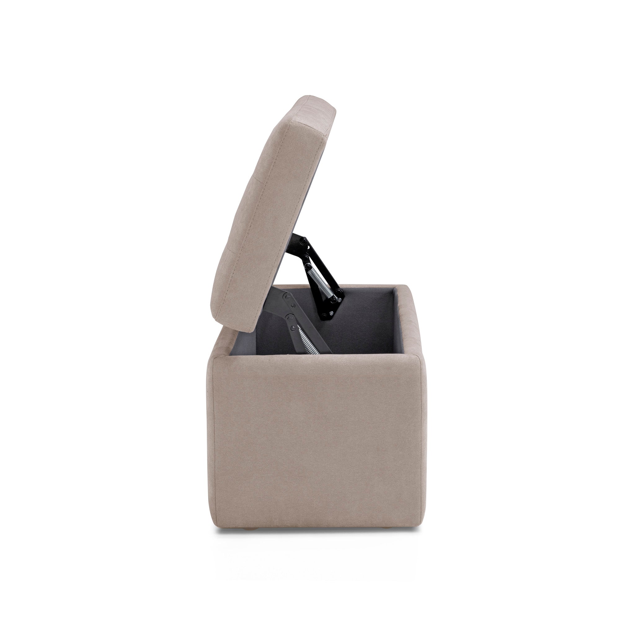 Banc rangement Made in Italy matelassé en tissu chenille camel modèle VALSURA