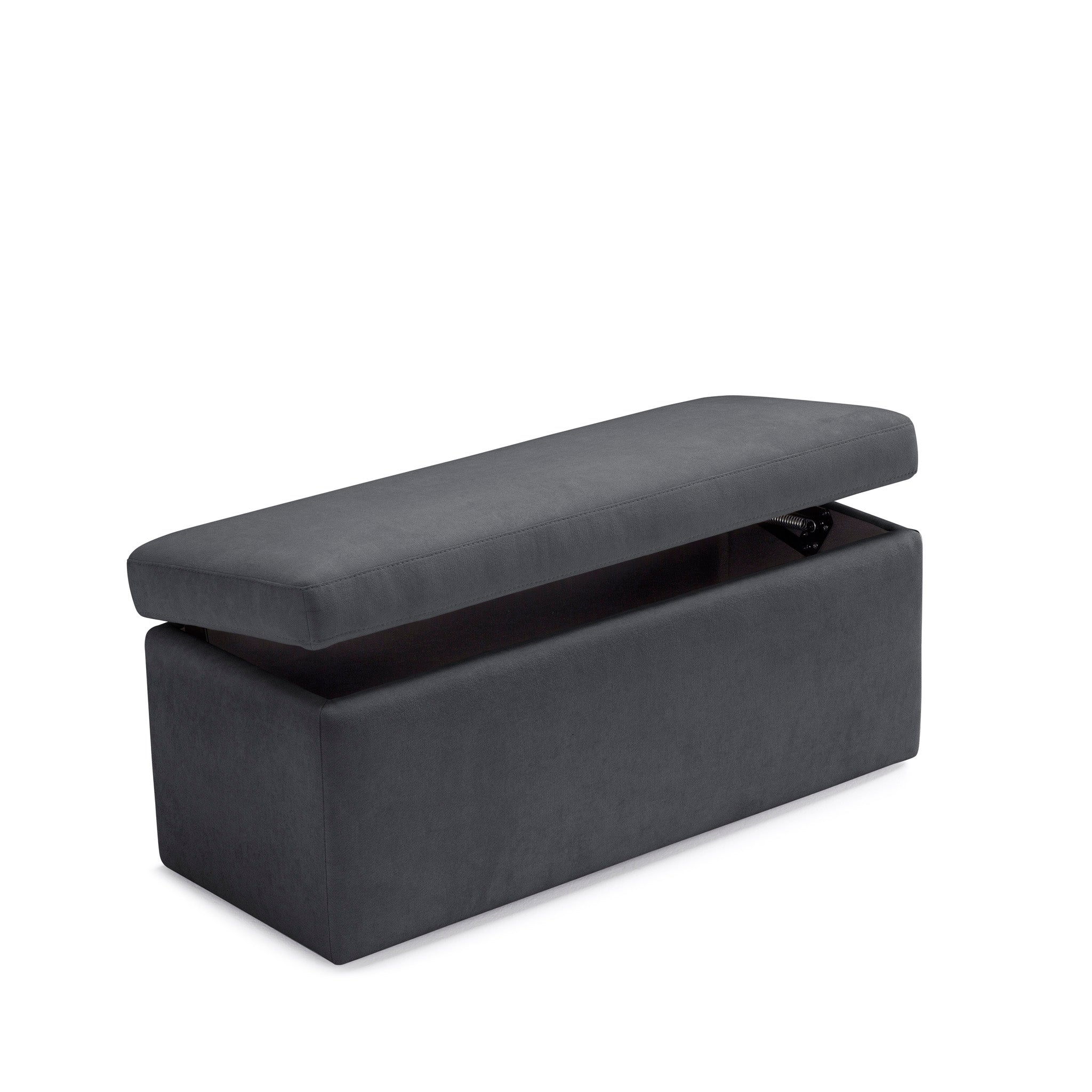 Banc VIANA rangement Made in Italy en tissu chenille gris foncé