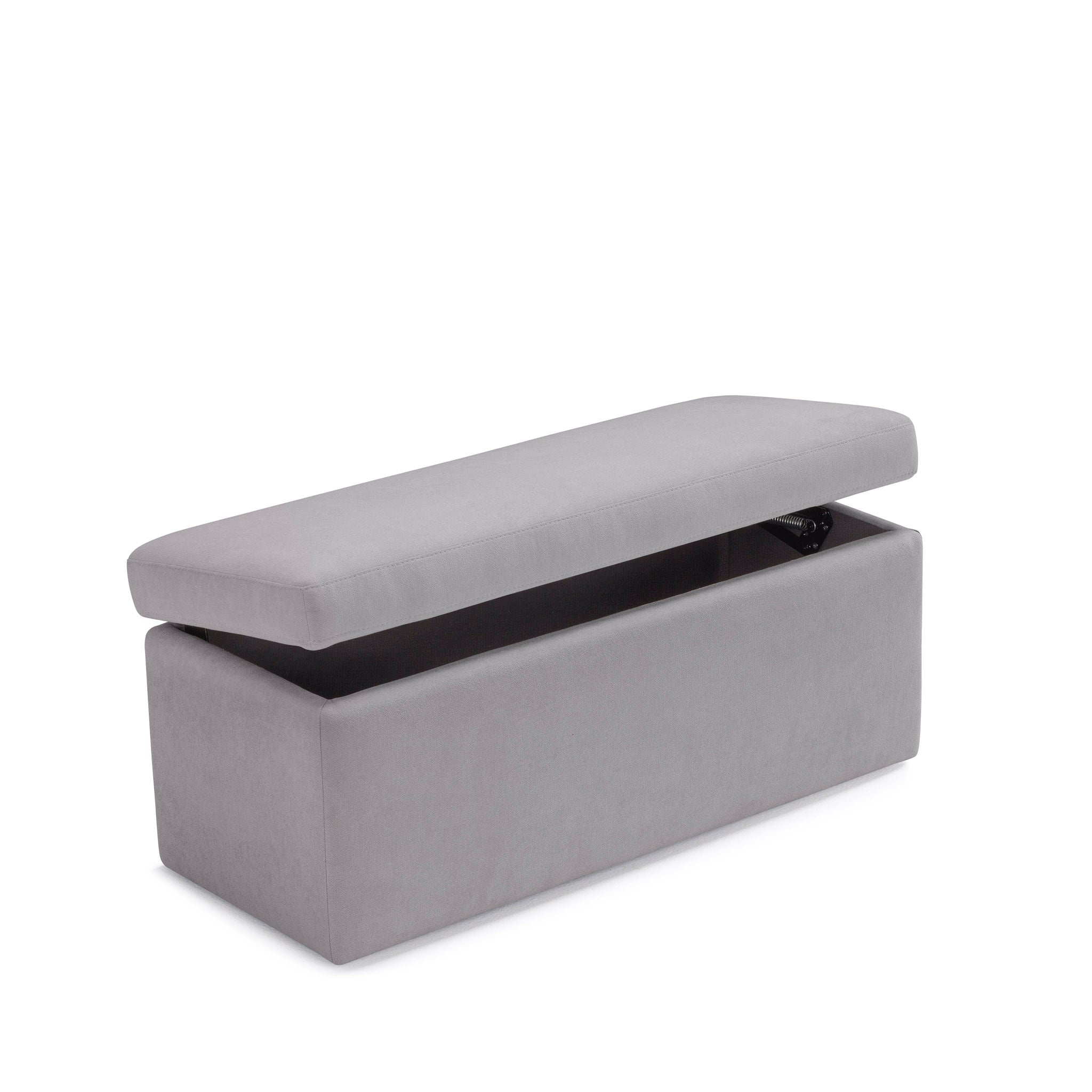 Banc VIANA rangement Made in Italy en tissu chenille gris clair