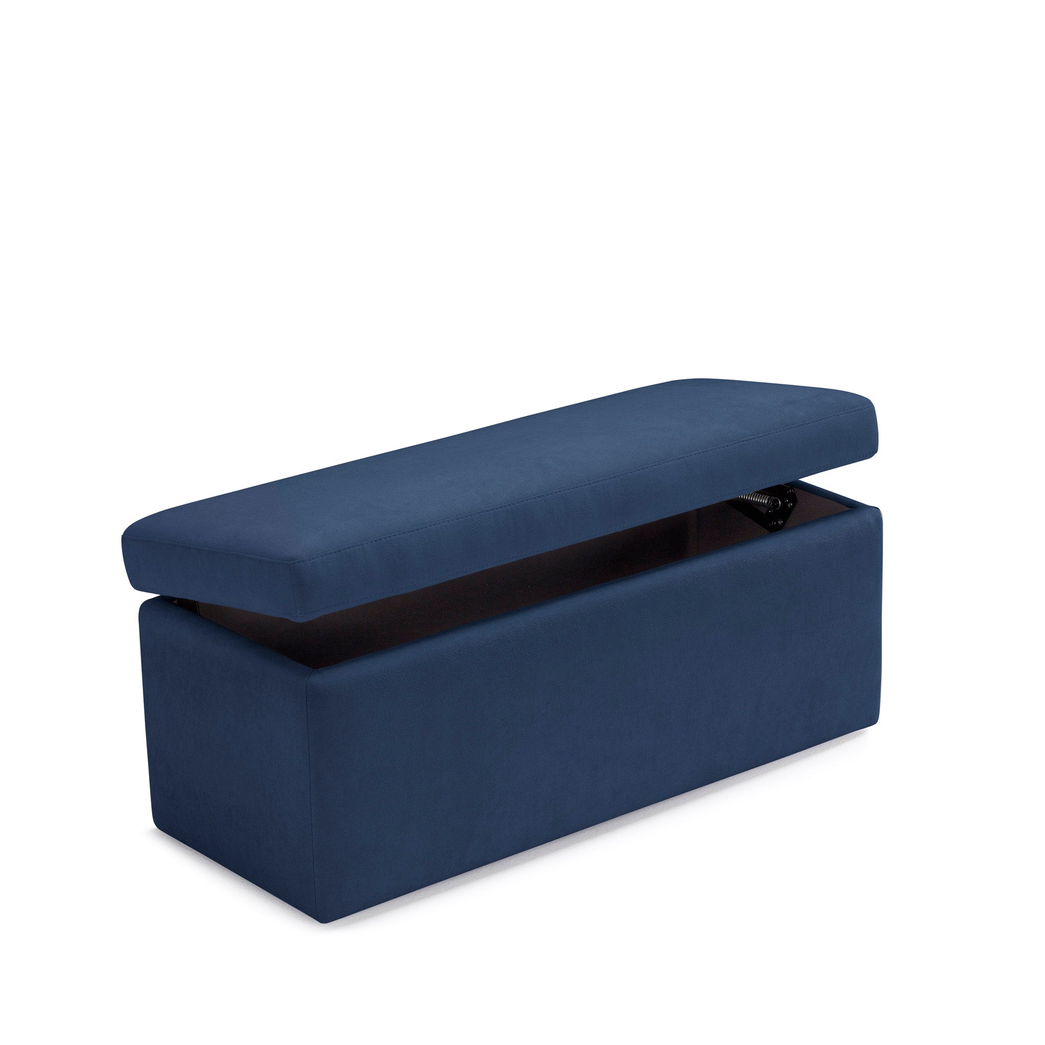 Banc VIANA rangement Made in Italy en tissu chenille bleu
