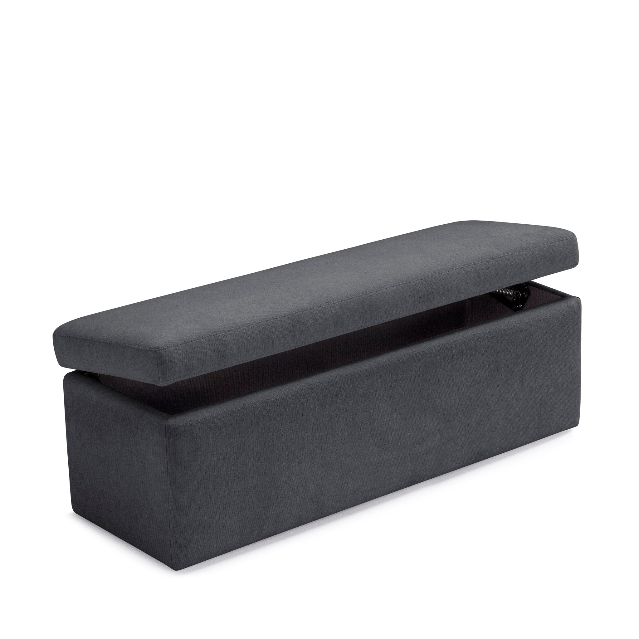 Banc VIANA rangement Made in Italy en tissu chenille gris foncé