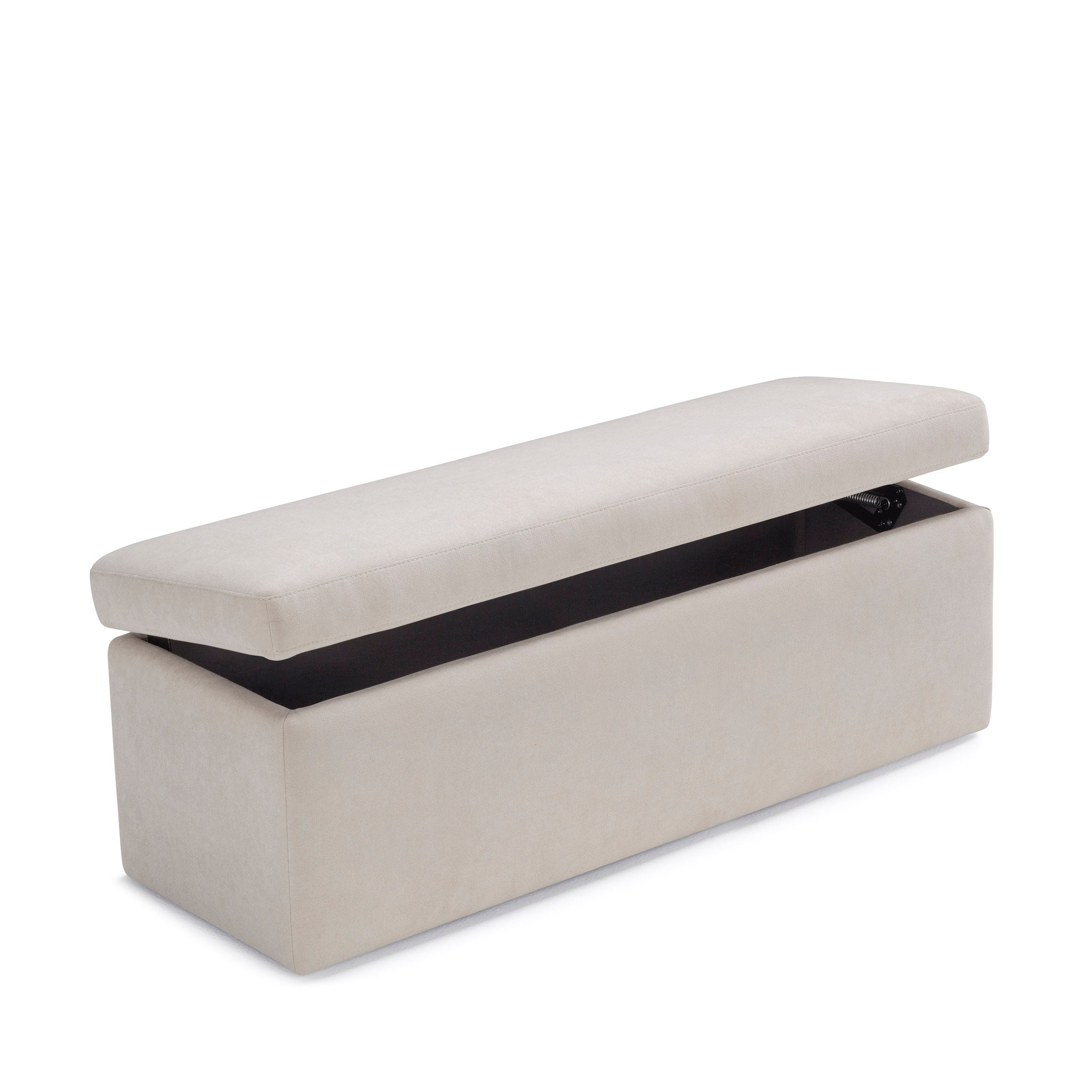 Banc VIANA rangement Made in Italy en tissu chenille beige