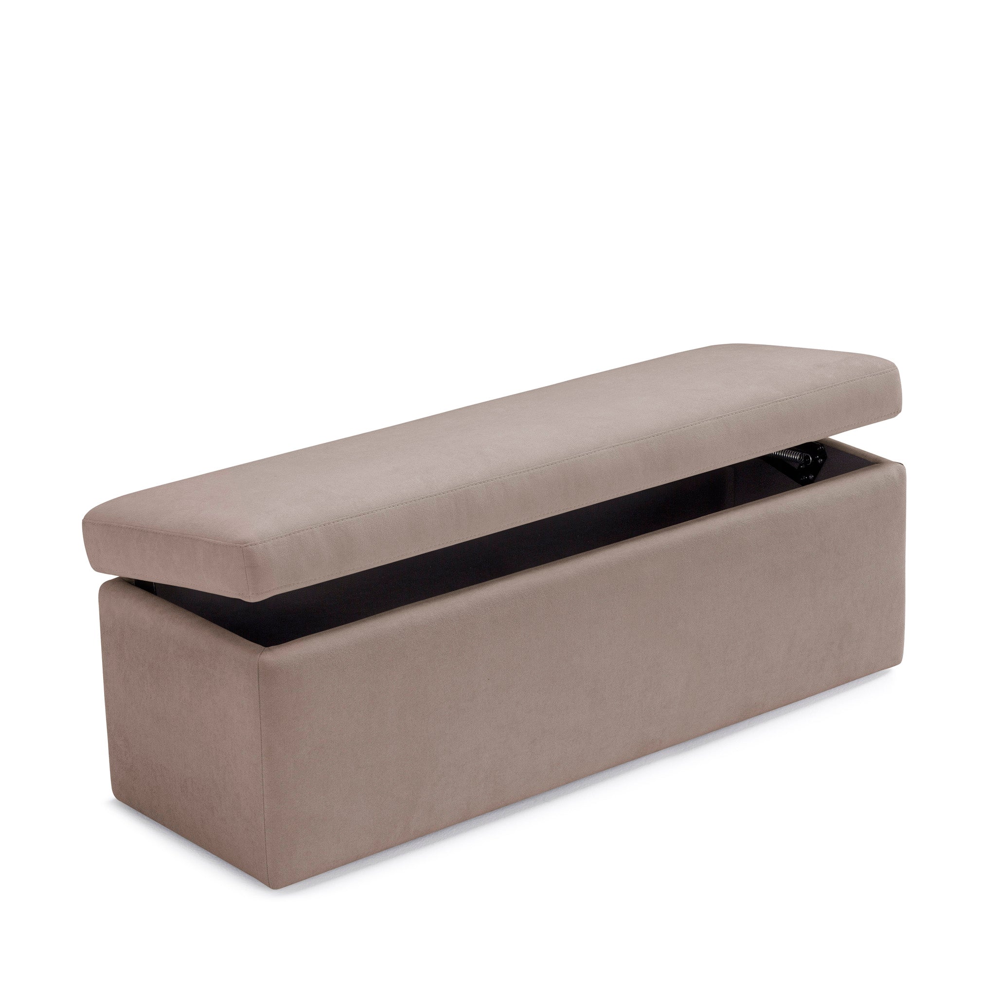 Banc rangement Made in Italy en tissu chenille camel - VIANA